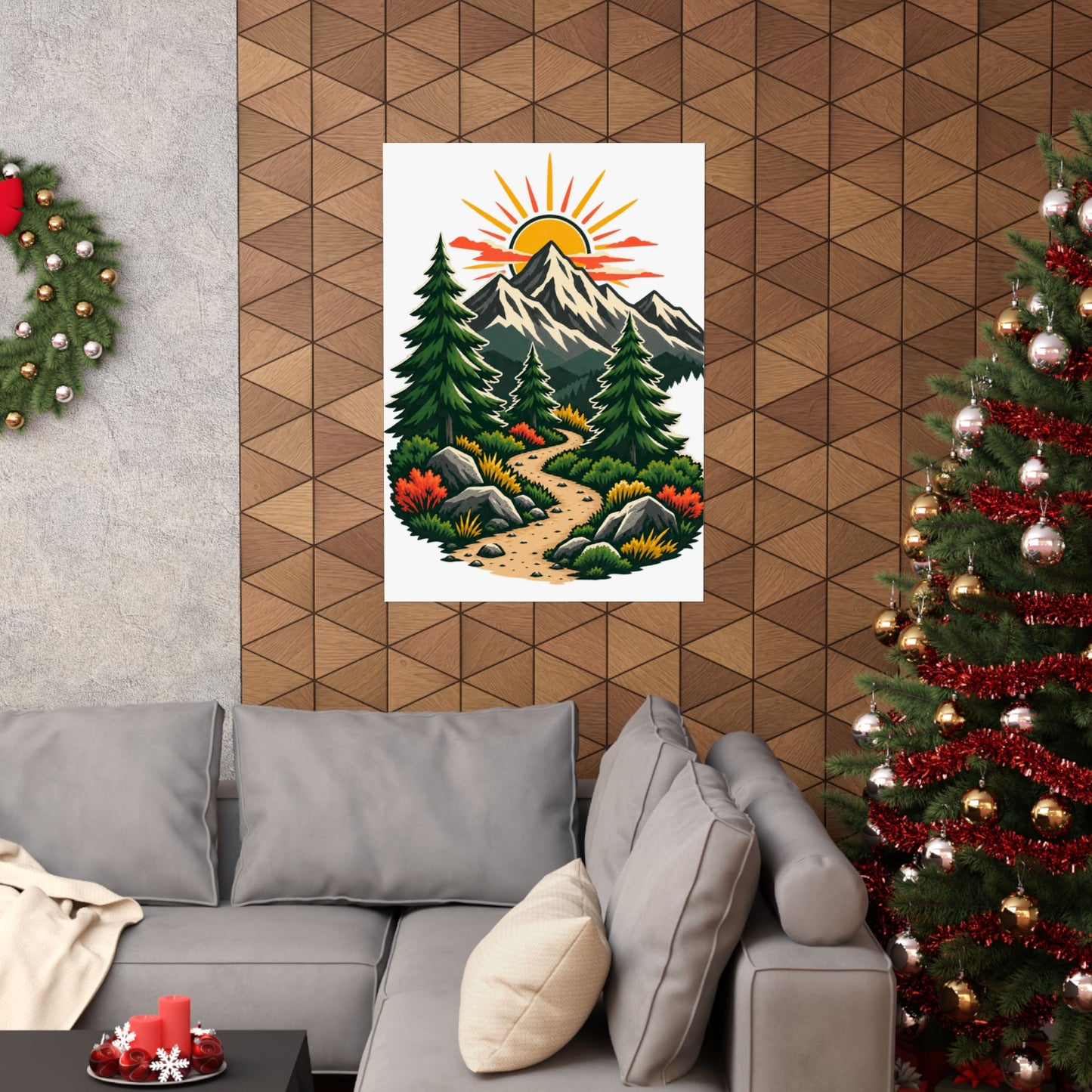 Sunrise Mountain Trail Outdoor Adventure Poster