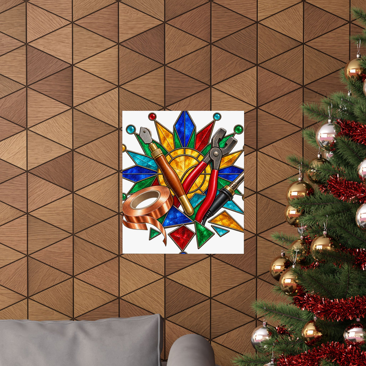 Stained Glass Workshop Tools Poster