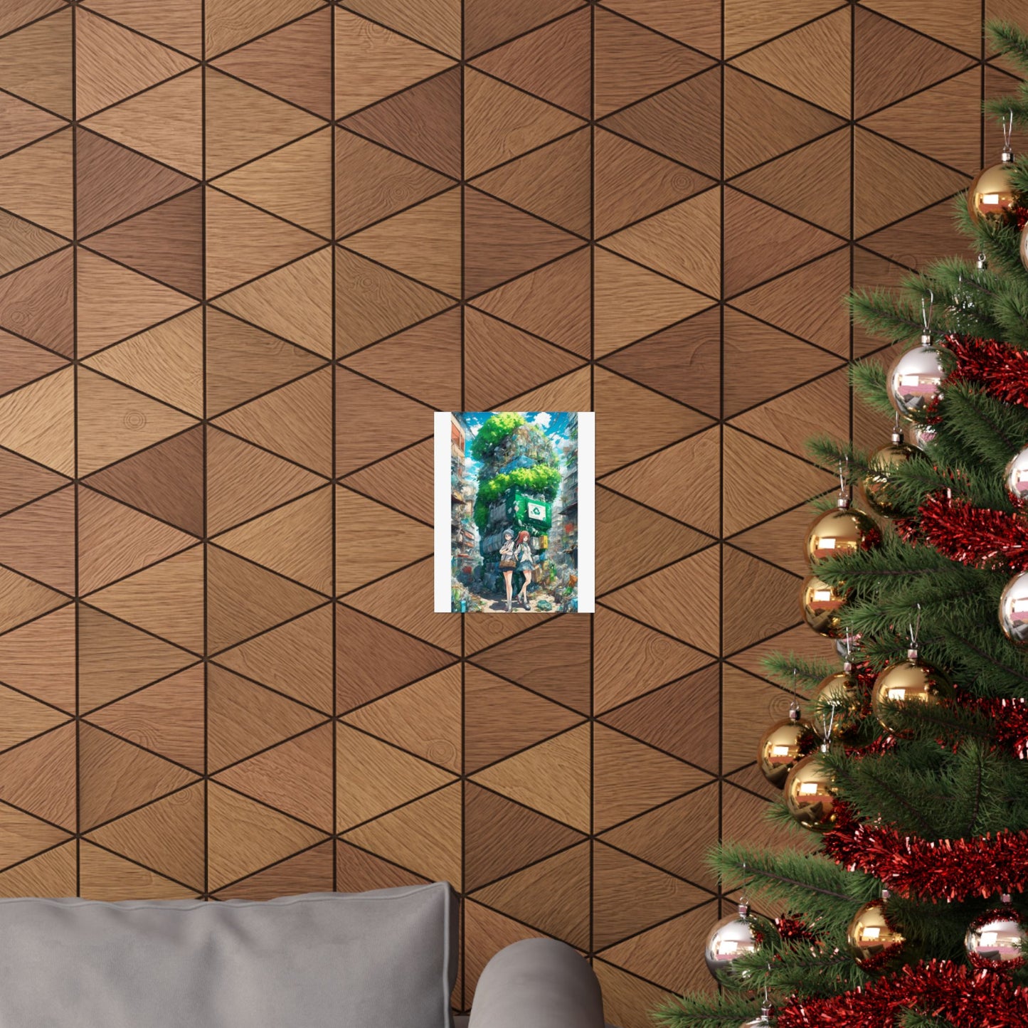 Urban Recycling Anime Friends Green City Wall Poster