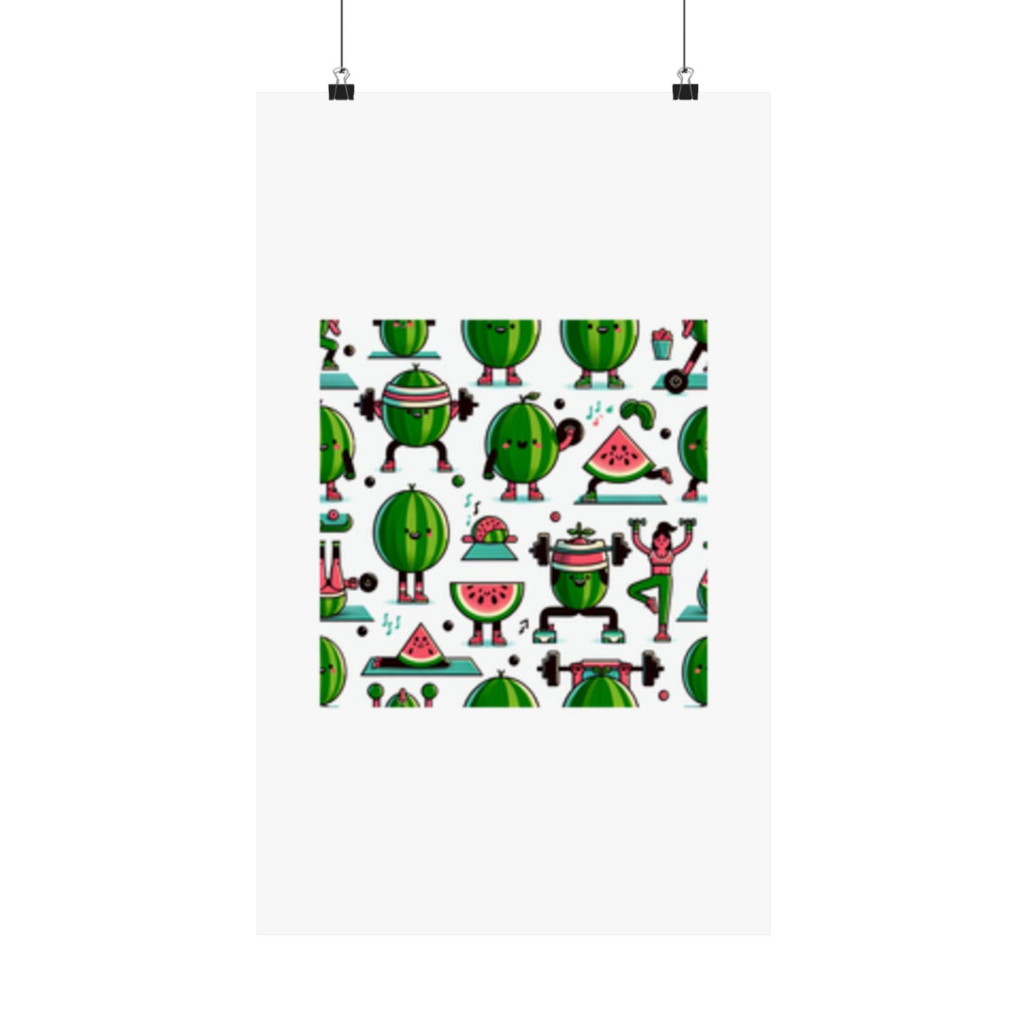 Watermelon Workout Club Cute Food Fitness Wall Art Poster
