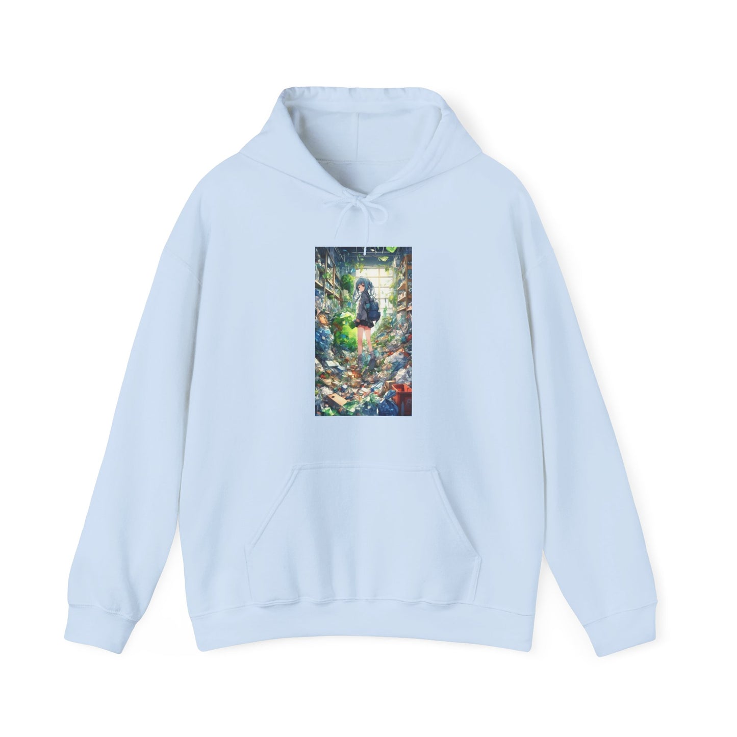 Green Recycling Alley Anime Girl Eco Graphic Hoodie