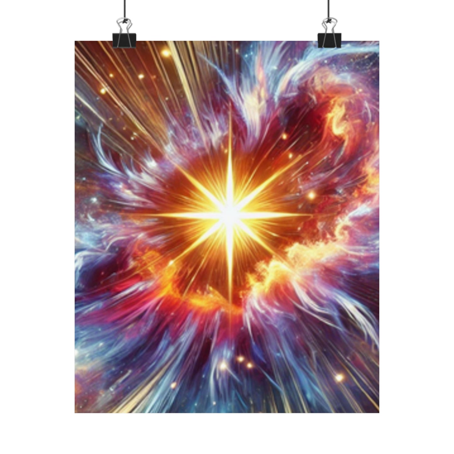 Cosmic Starburst Energy Abstract Space Poster Wall Art Decor