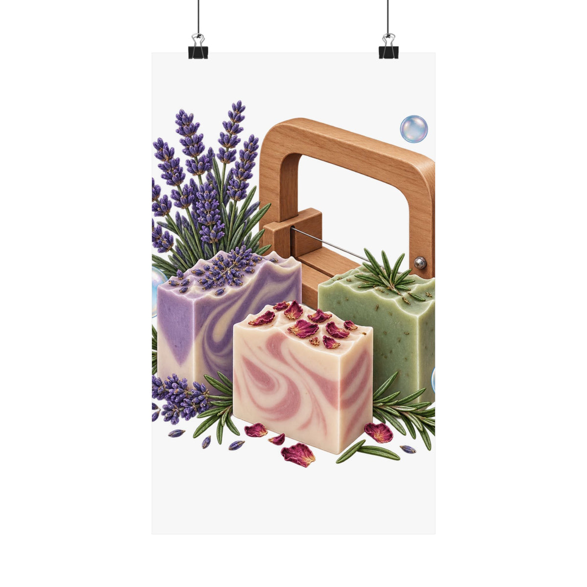 Botanical Soap Making Lavender and Herbs Poster