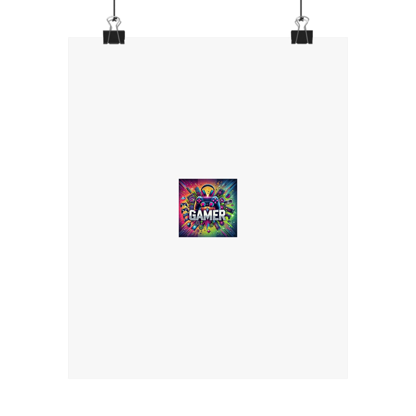 Neon Gamer Energy Retro Arcade Gaming Wall Art Poster