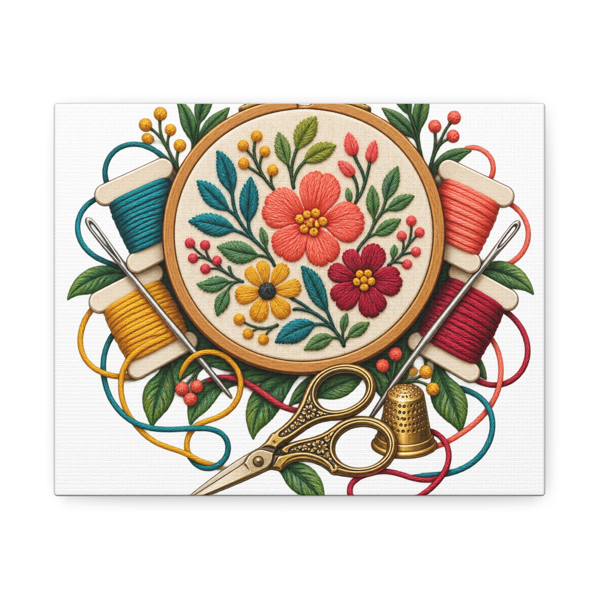 Botanical Embroidery Workshop Canvas