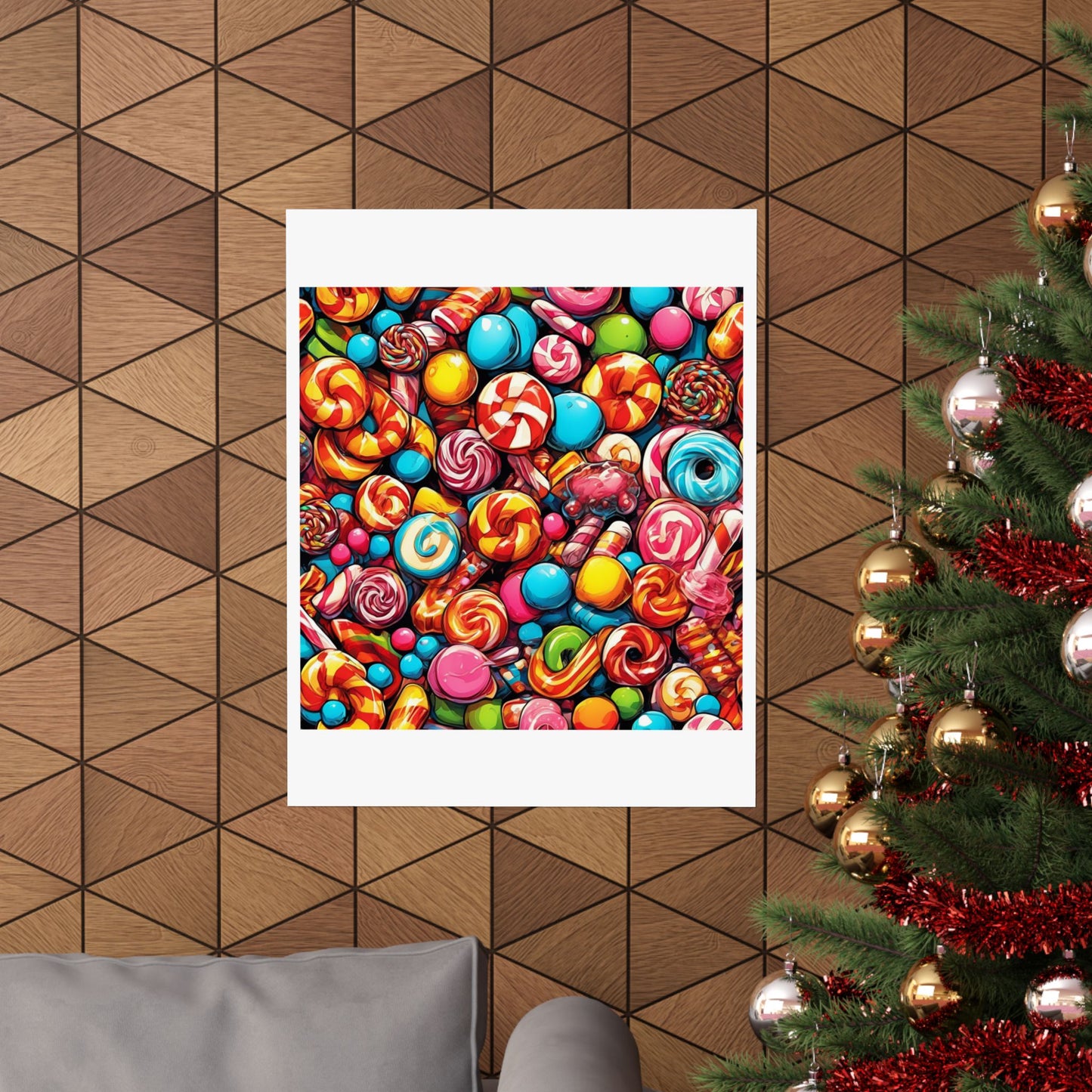 Colorful Candy and Lollipop Pattern Poster