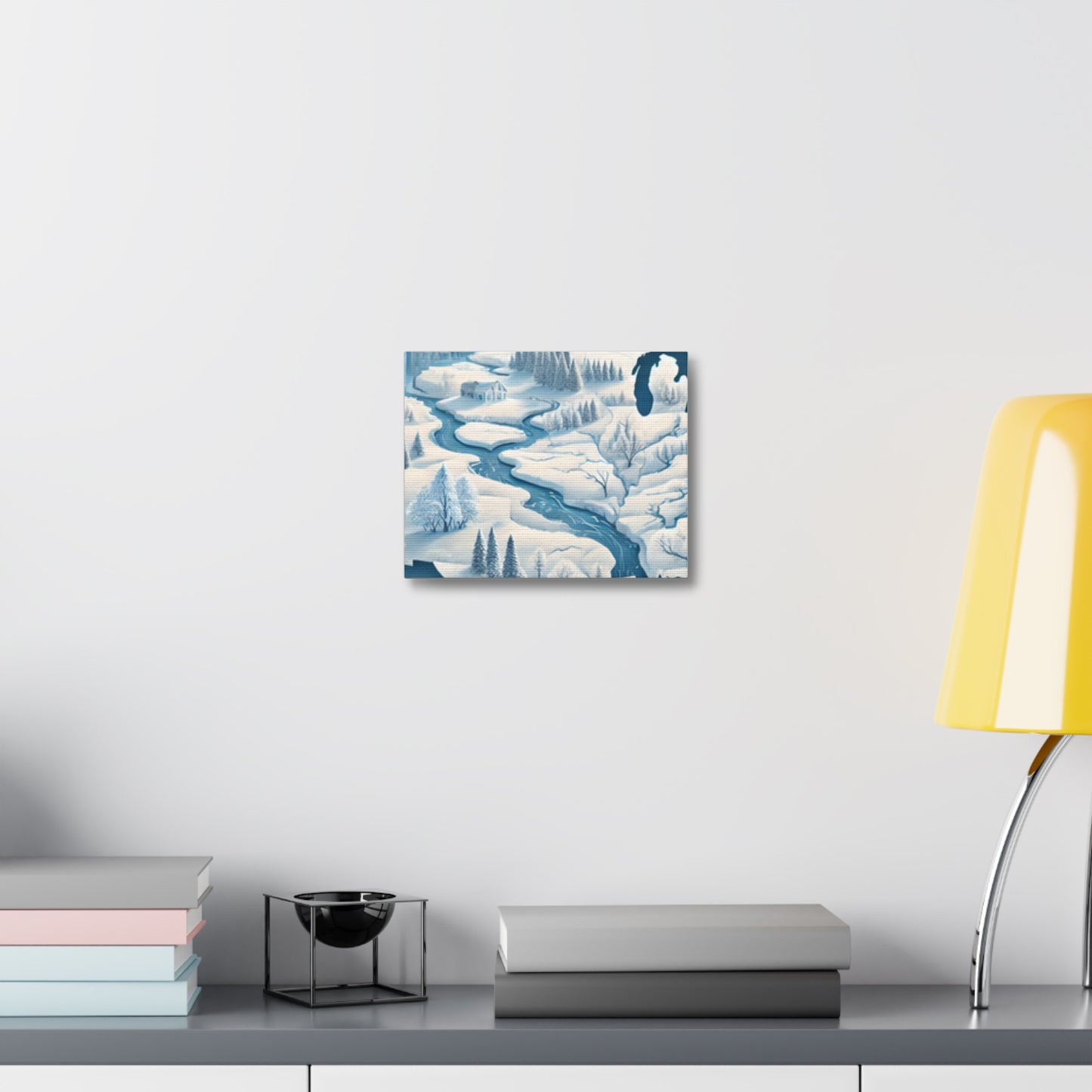 Winter USA Dreamscape Snowy Map Canvas Wall Art Travel Gift