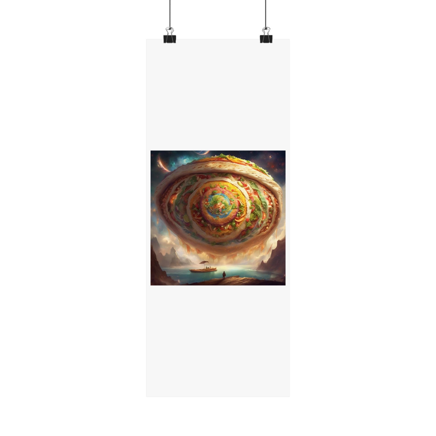 Cosmic Taco Portal Surreal Food Fantasy Art Poster