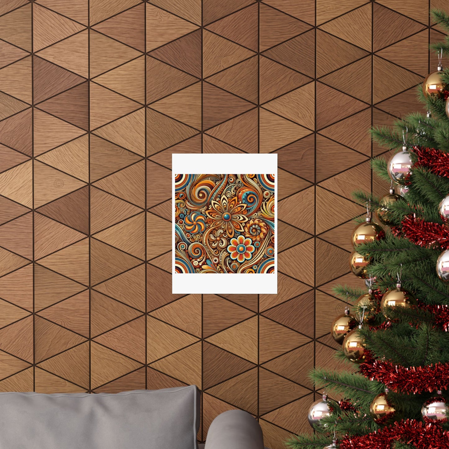 Ornate Abstract Floral Paisley Pattern Poster