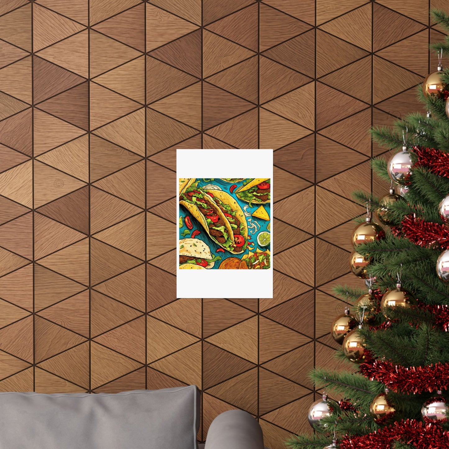 Taco Party Pattern Foodie Gift Art Poster
