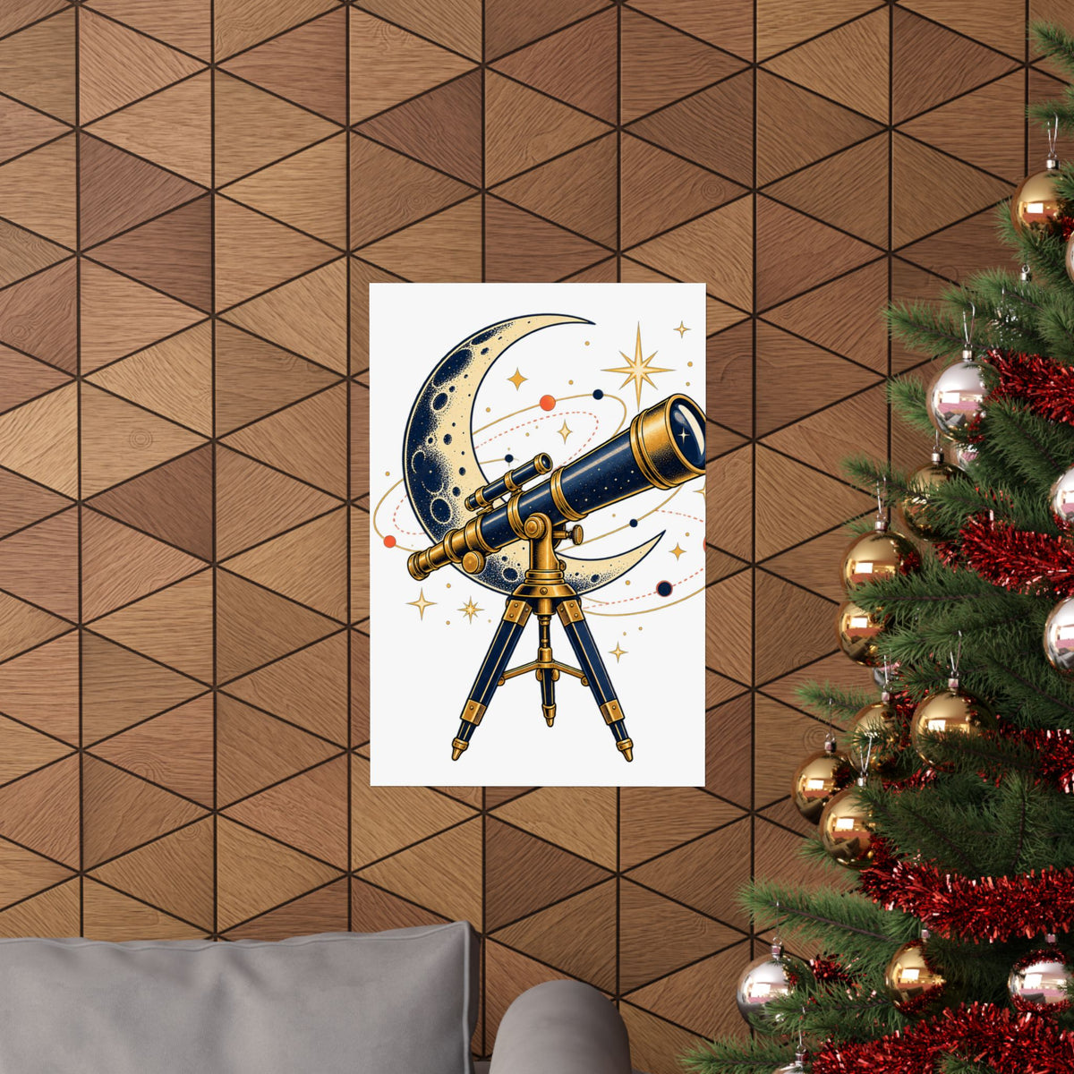 Vintage Telescope Celestial Astronomy Poster