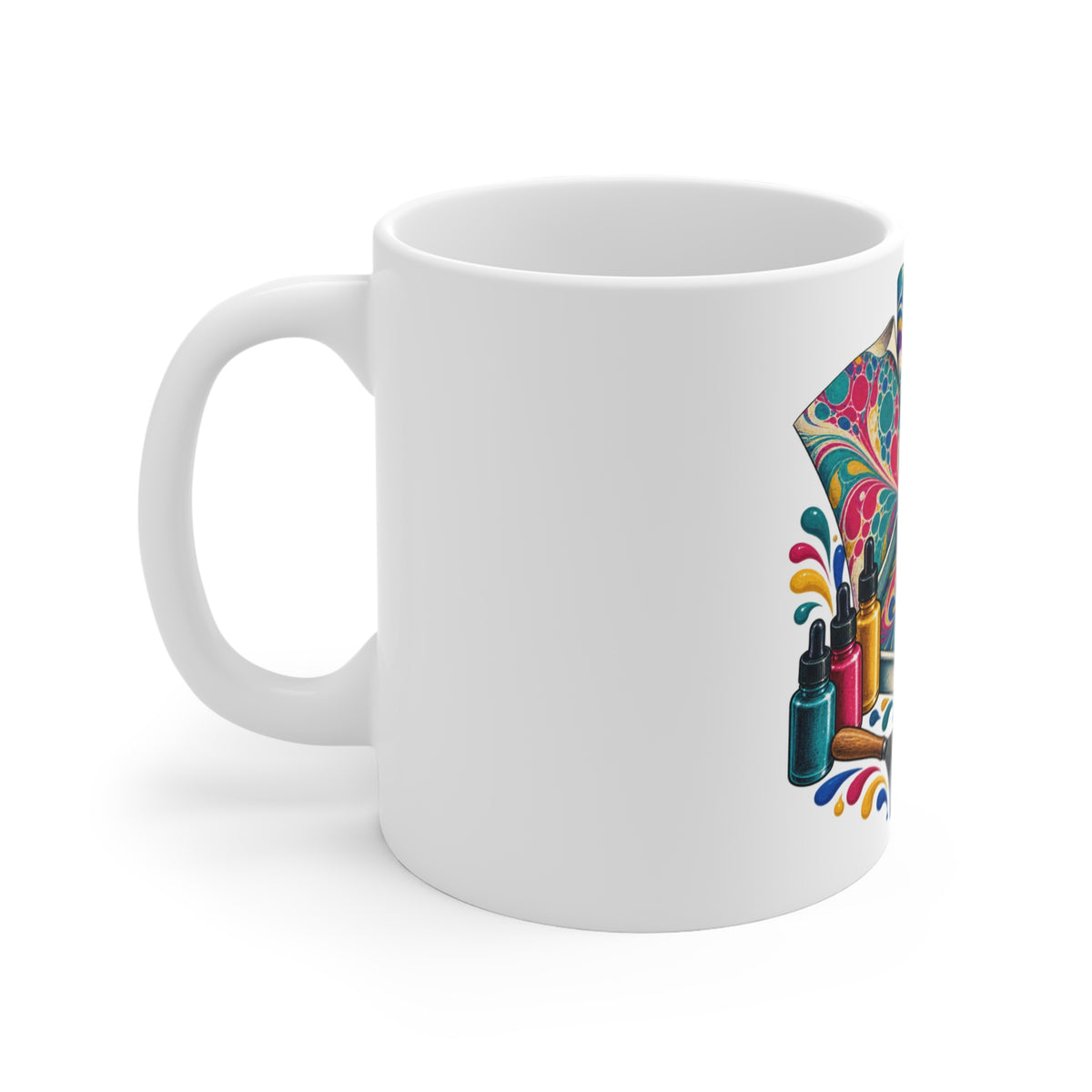 Colorful Paper Marbling Workshop Mug
