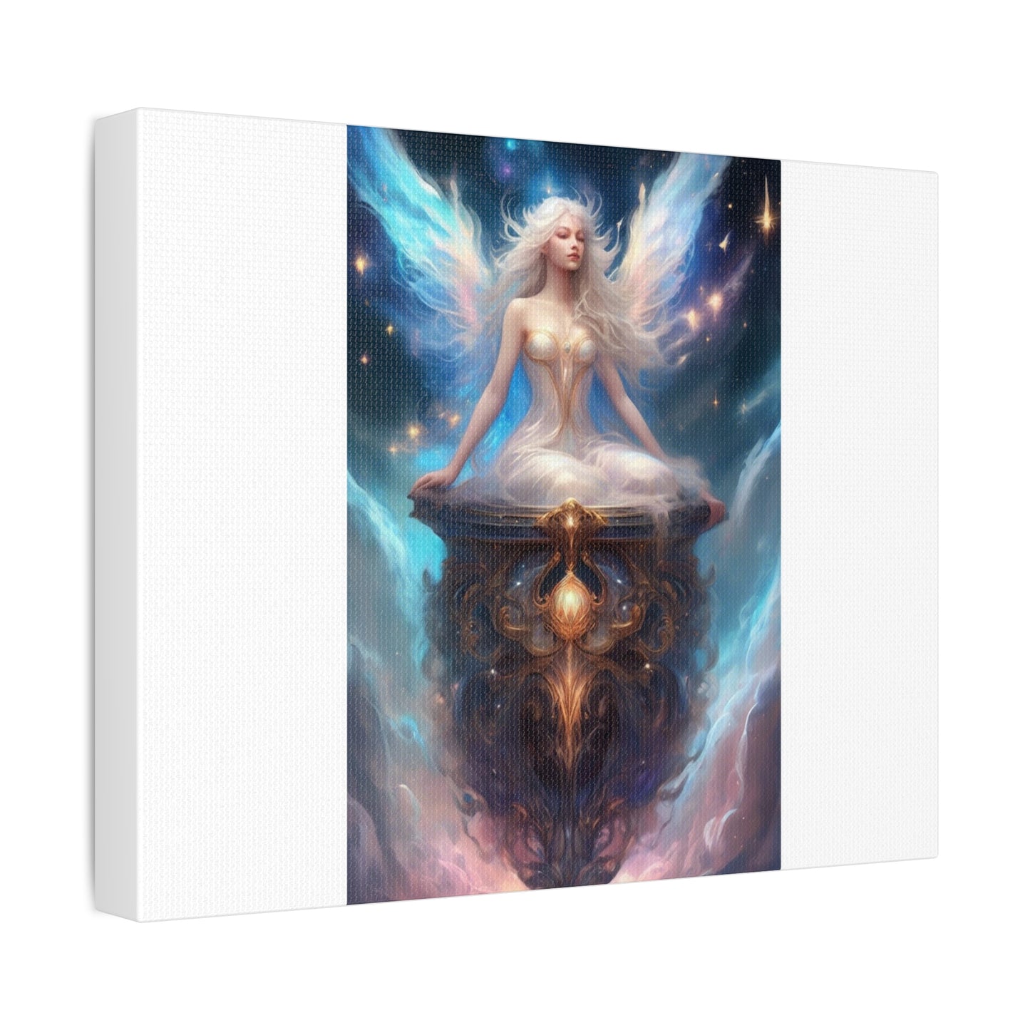 Celestial Winged Meditation Fantasy Portrait Canvas
