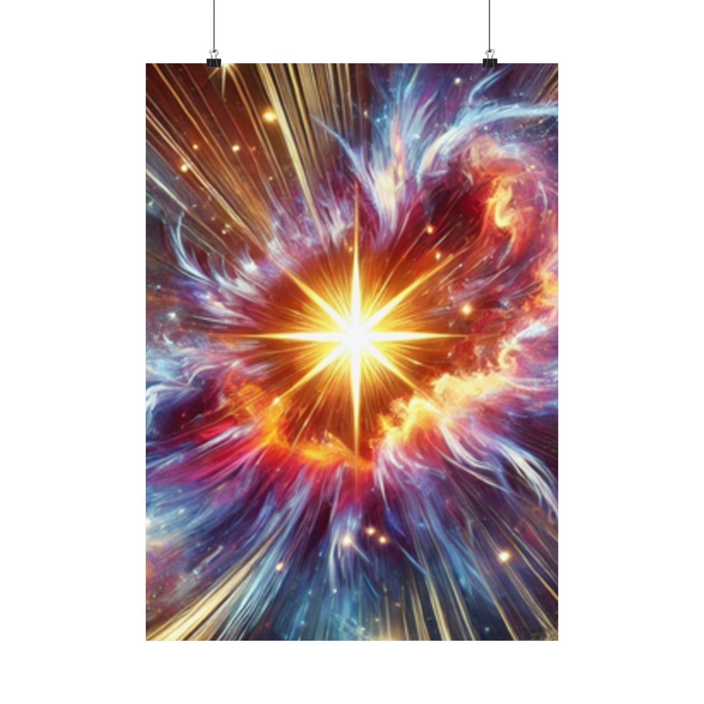 Cosmic Starburst Energy Abstract Space Poster Wall Art Decor