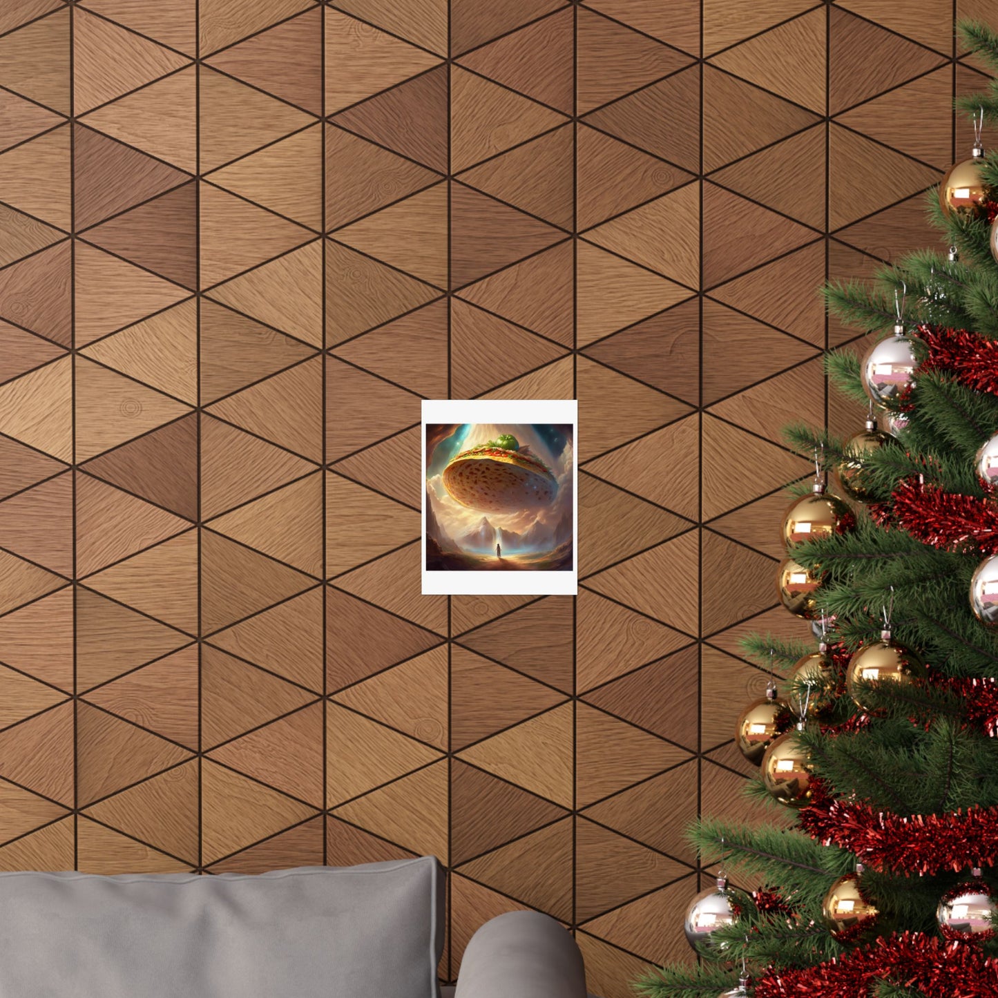Cosmic Taco UFO Surreal Food Fantasy Art Poster