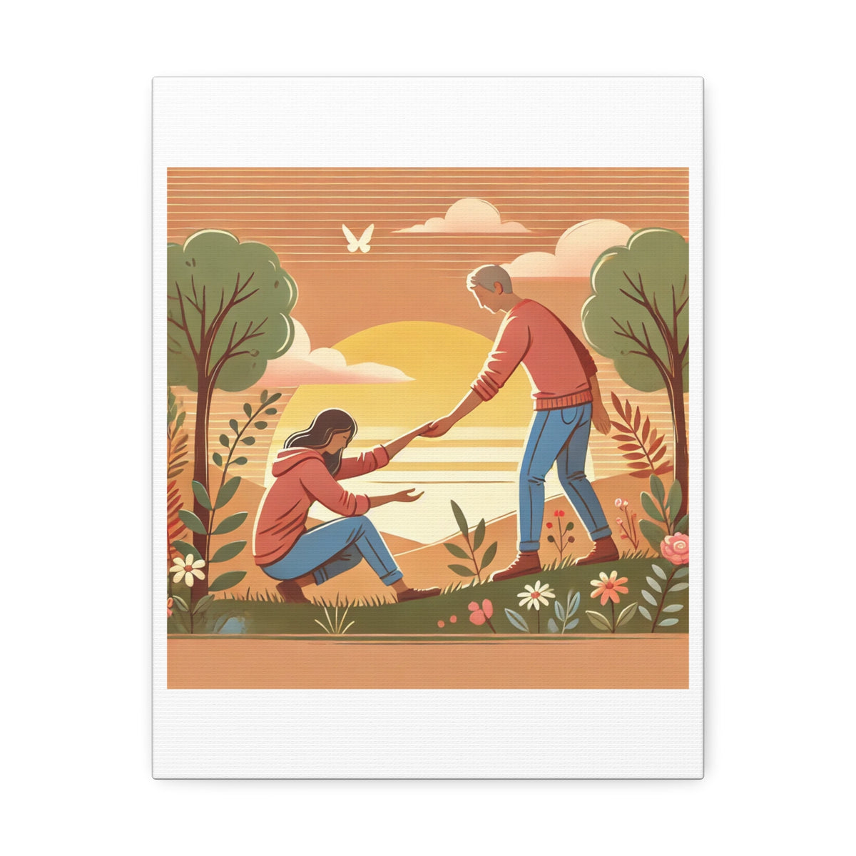 Helping Hands Sunset Garden Canvas Wall Art