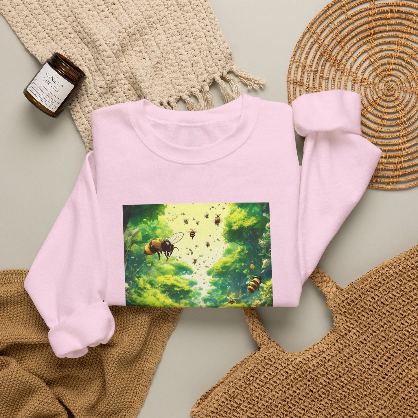 Bee Garden Explorer Anime Nature Art Sweatshirt