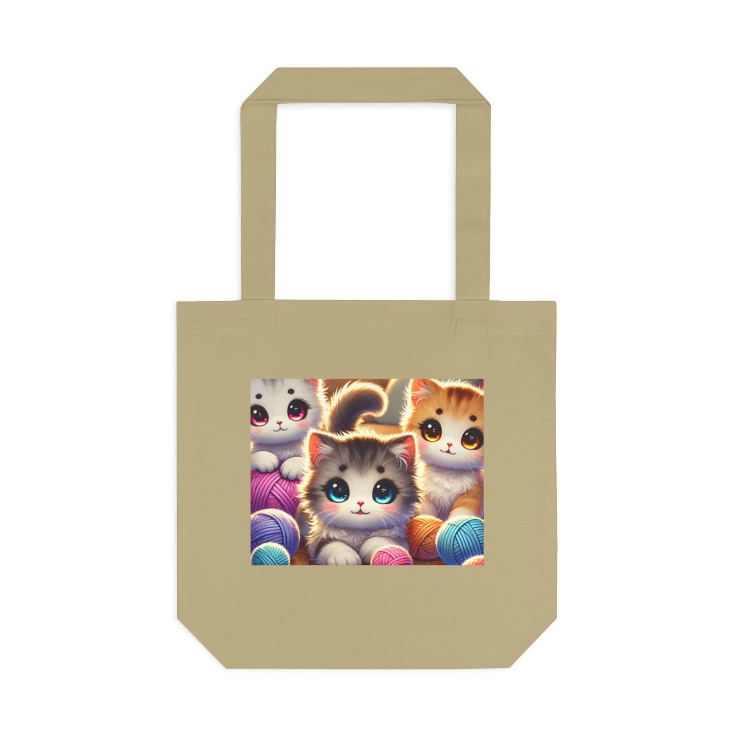 Cozy Yarn Kittens Cute Cat Lover Knitting Tote Bag for Crafters
