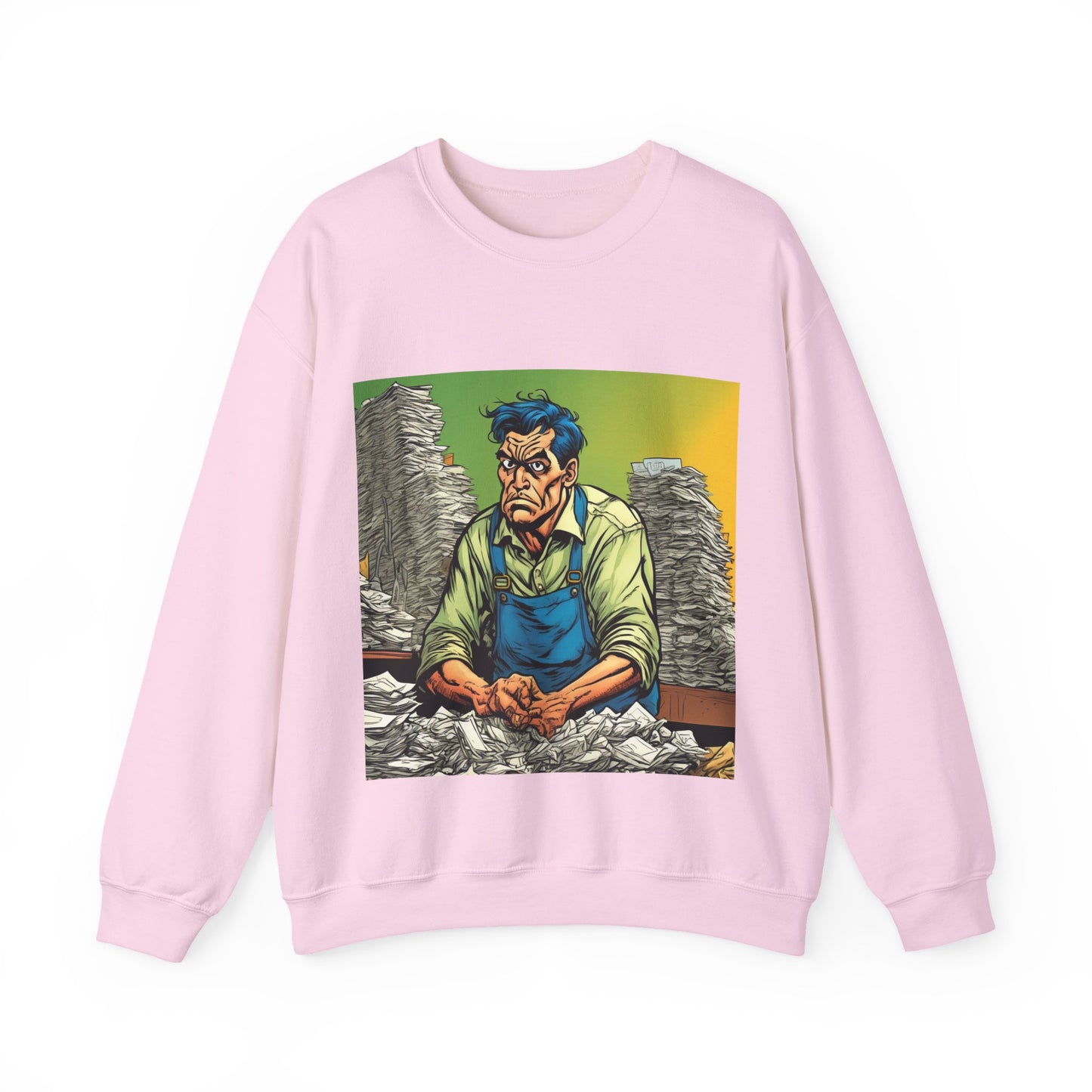 Paperwork Chaos Desk Worker Funny Office Art Sweatshirt