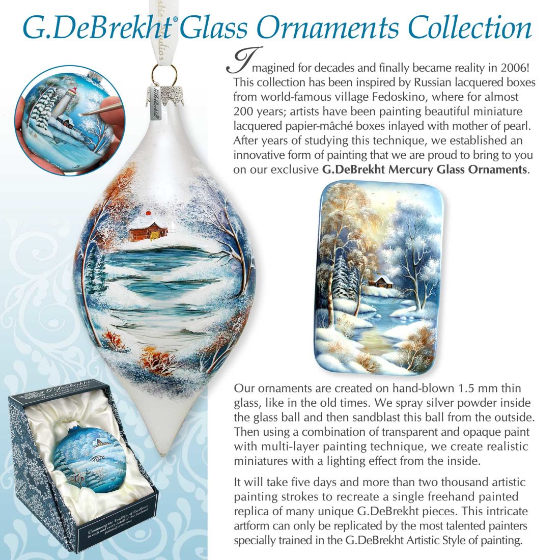 Tropical Birds Flower Glass Ornament by G. DeBrekht - Christmas Decor - 759-022