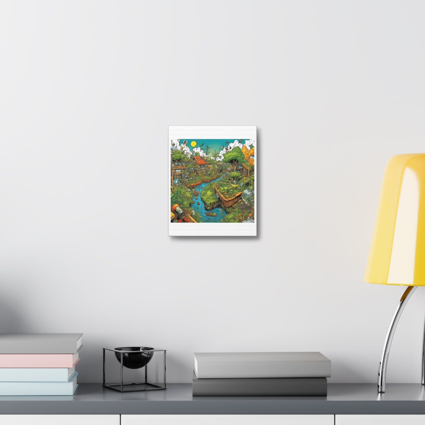 Whimsical Garden Stream Nature Gift Art Canvas