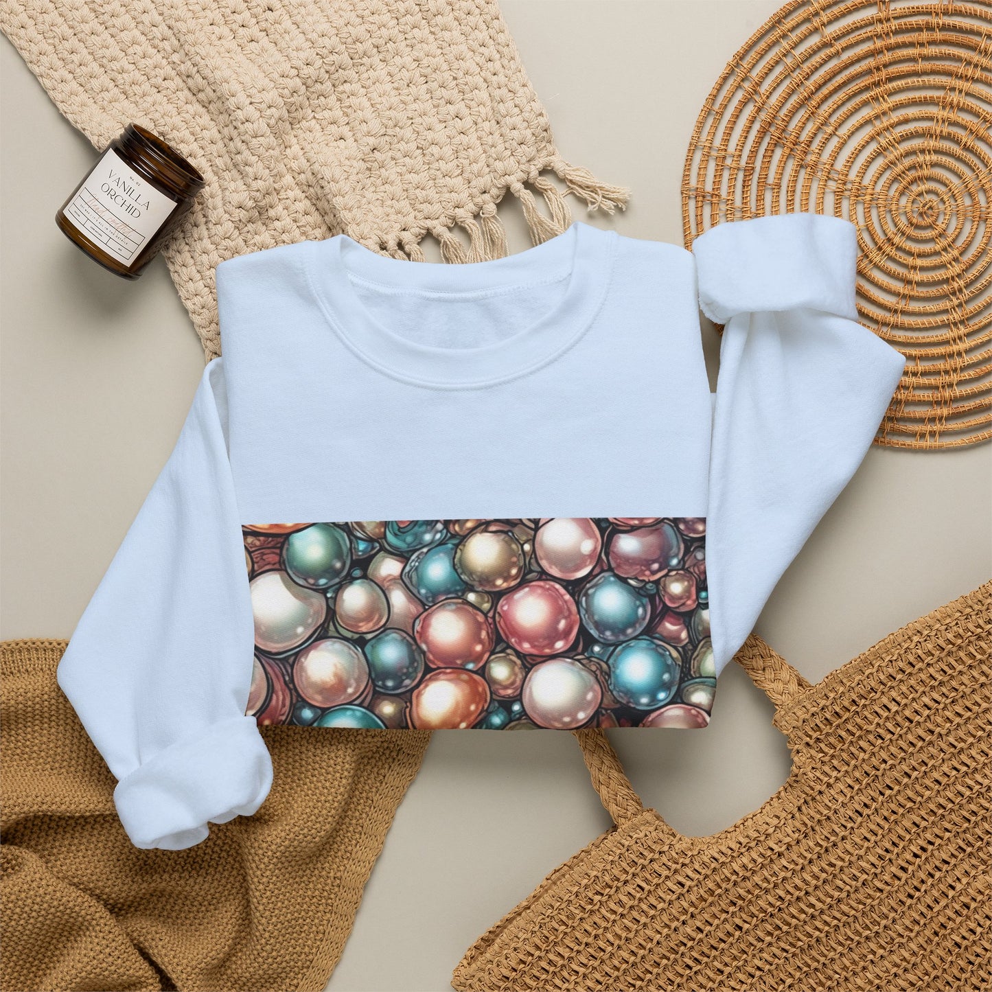 Rainbow Pearl Marble Abstract Gift Art Sweatshirt