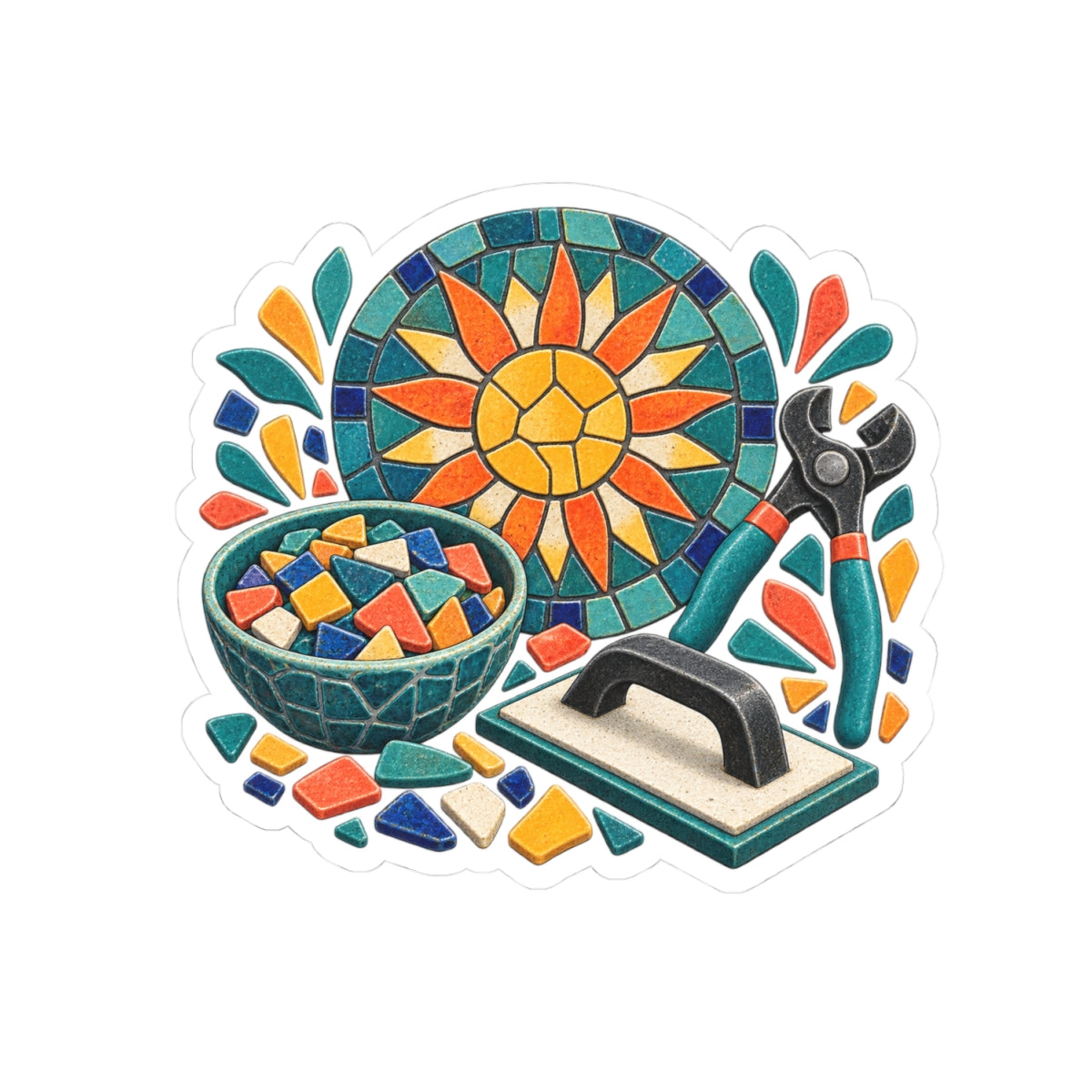 Sunburst Mosaic Making Workshop Sticker