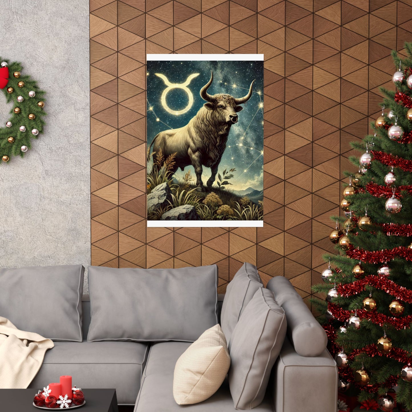 Taurus Bull Constellation Celestial Wall Art Poster