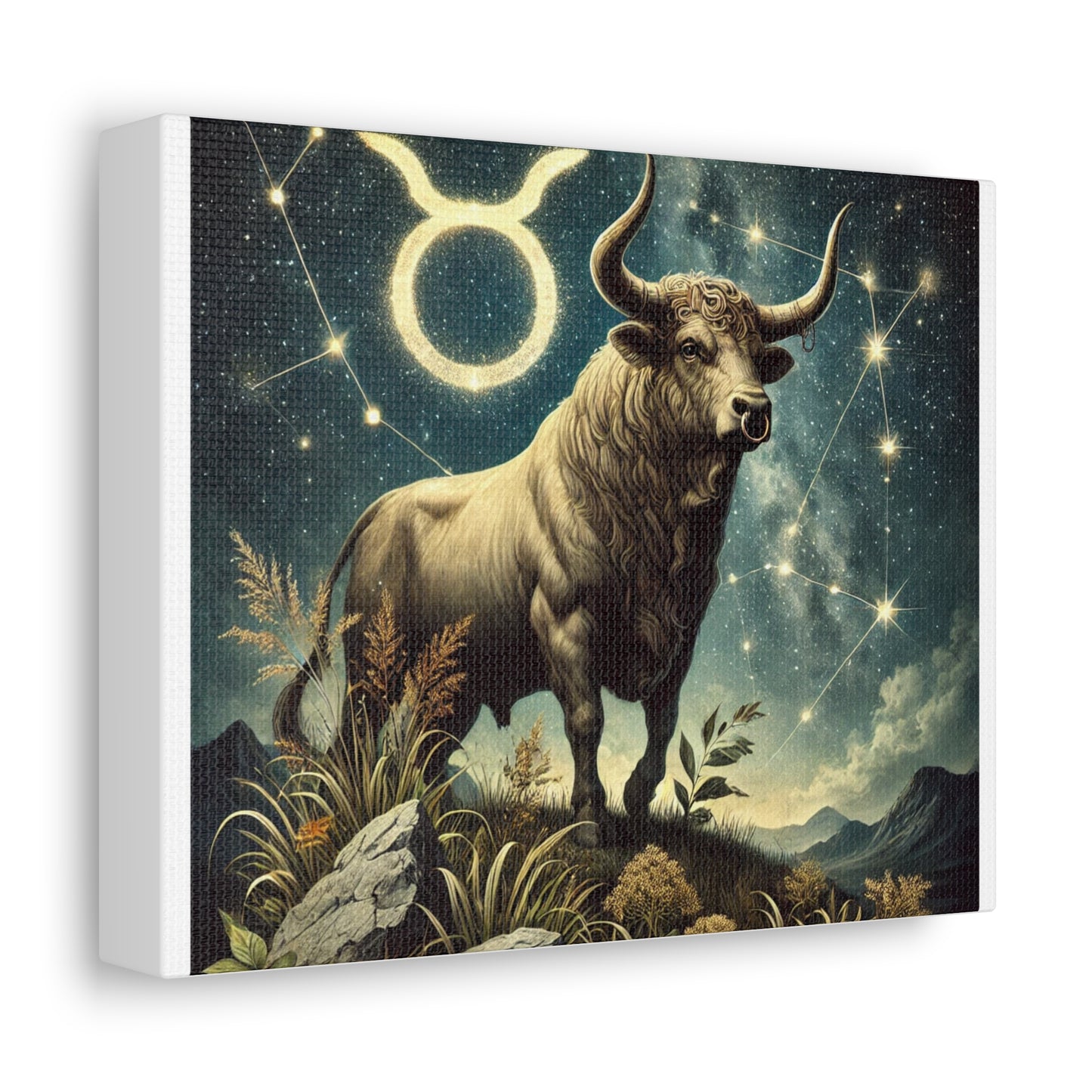 Taurus Bull Constellation Celestial Canvas Wall Art