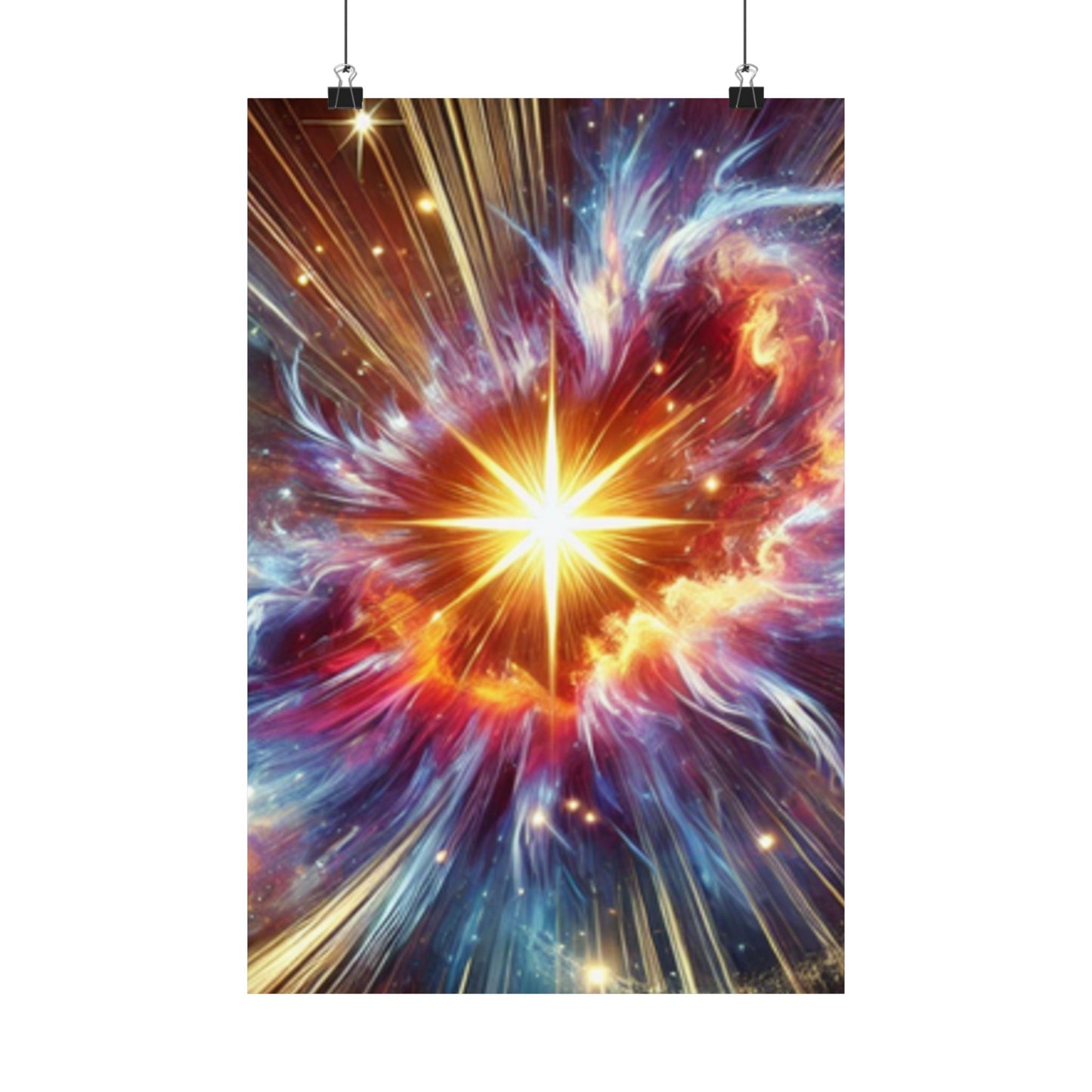 Cosmic Starburst Energy Abstract Space Poster Wall Art Decor