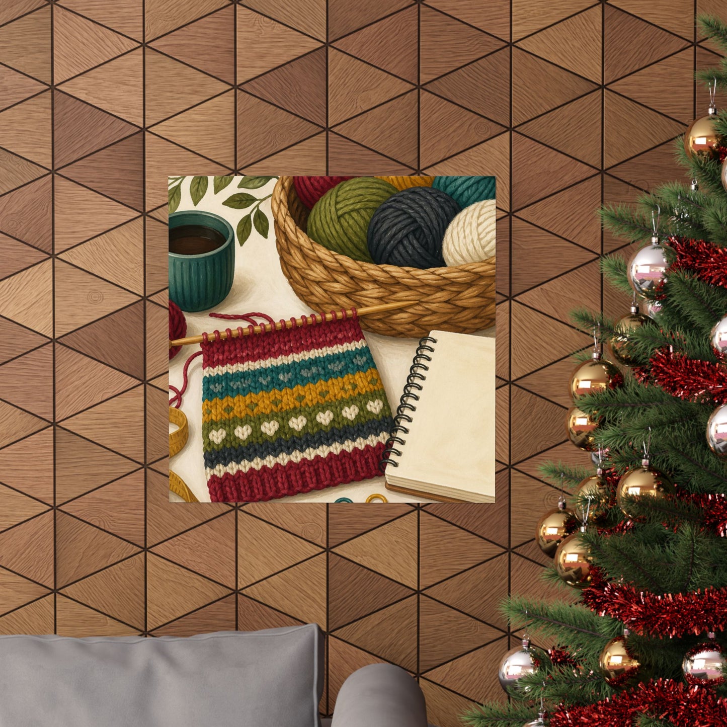 Cozy Knitting and Yarn Hobby Art Poster