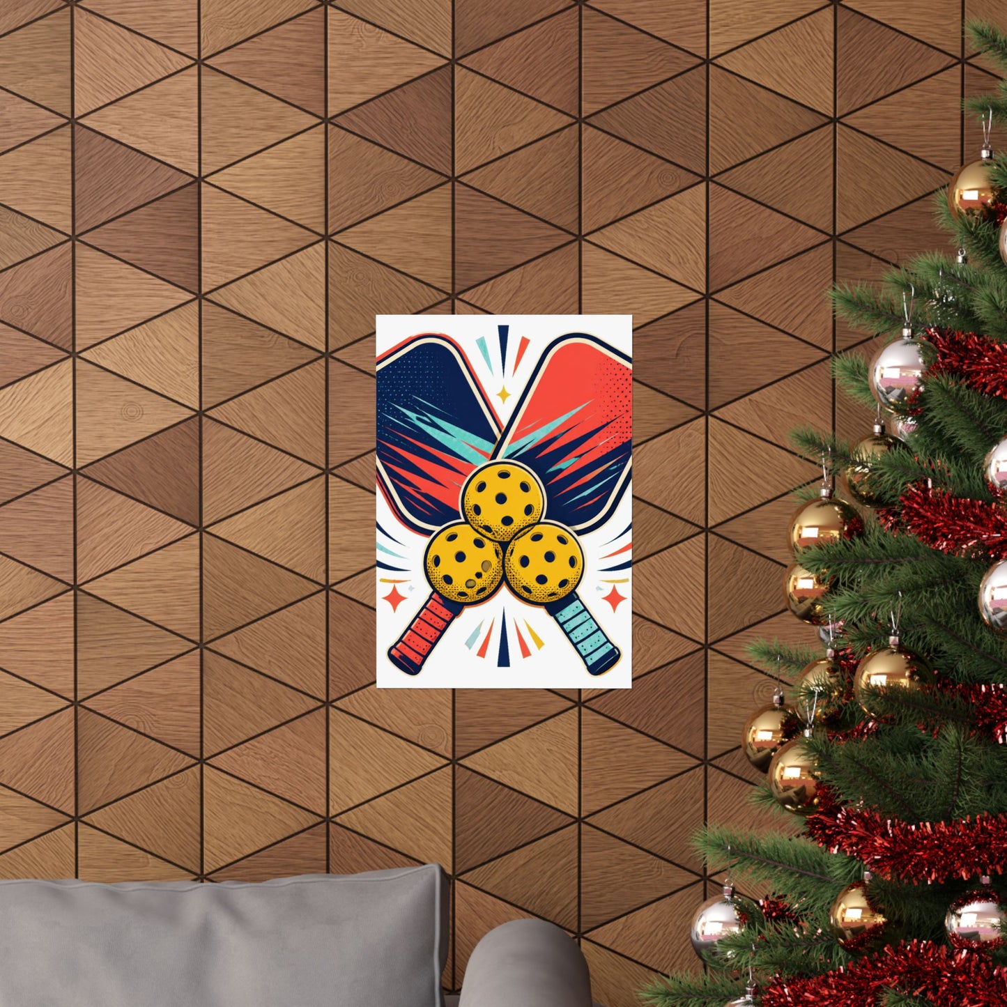 Retro Pickleball Paddles Recreational Sports Art Poster