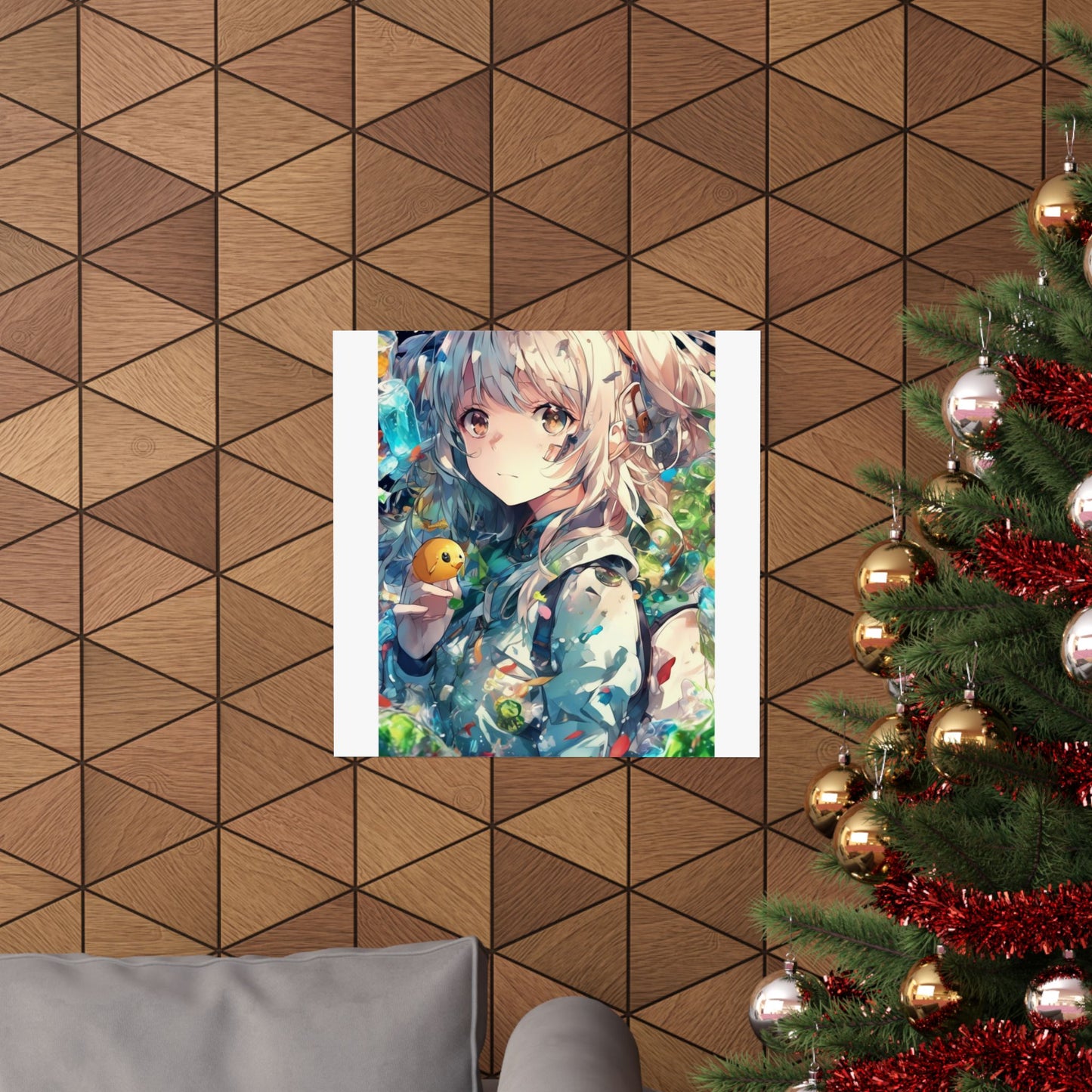Crystal Bottle Anime Portrait Colorful Wall Poster