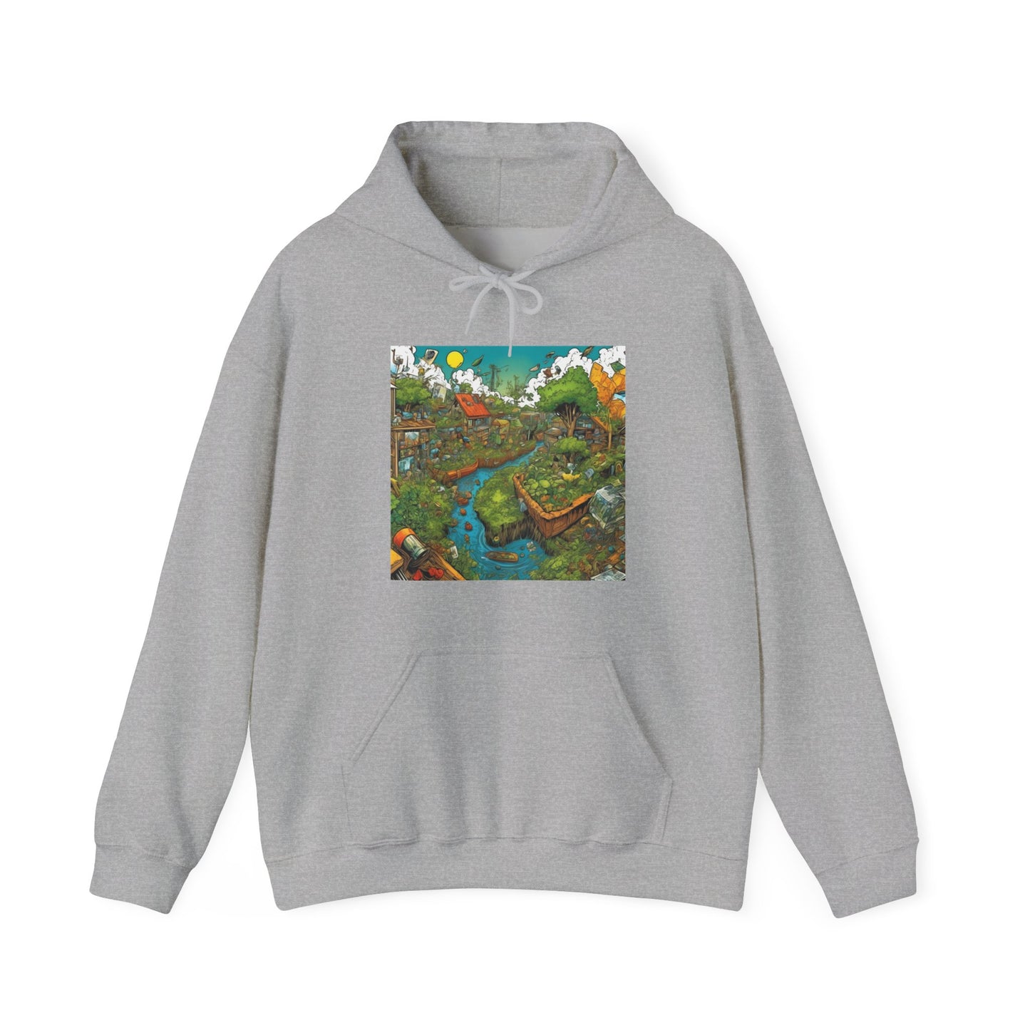 Whimsical Garden Stream Nature Gift Art Hoodie