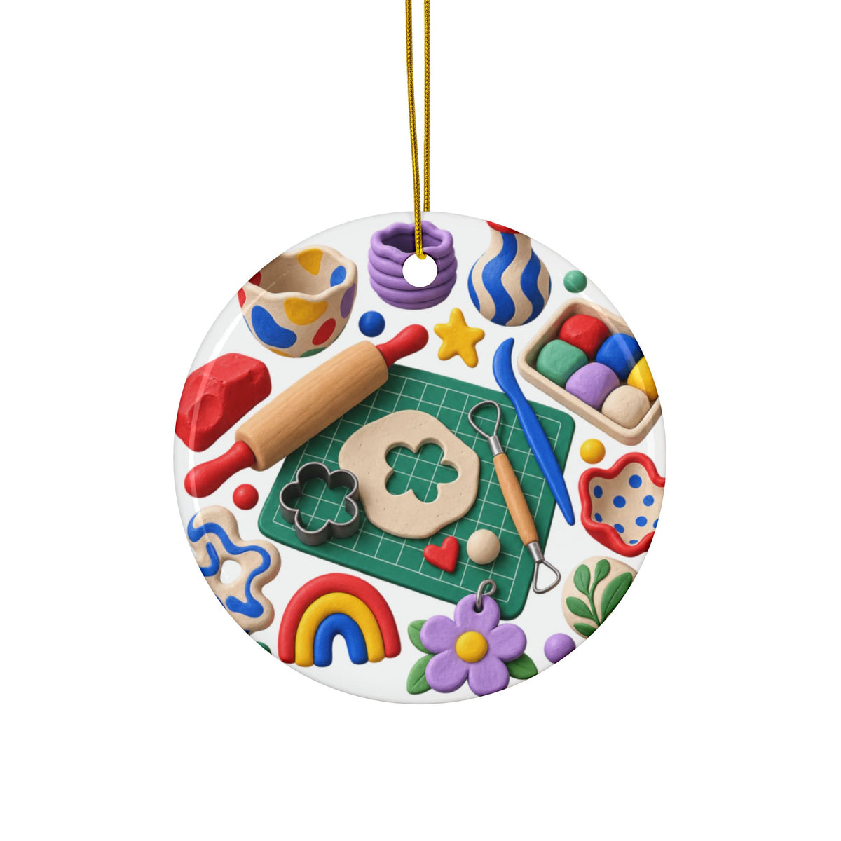 Miniature Clay Sculpting Workshop Round Ornament