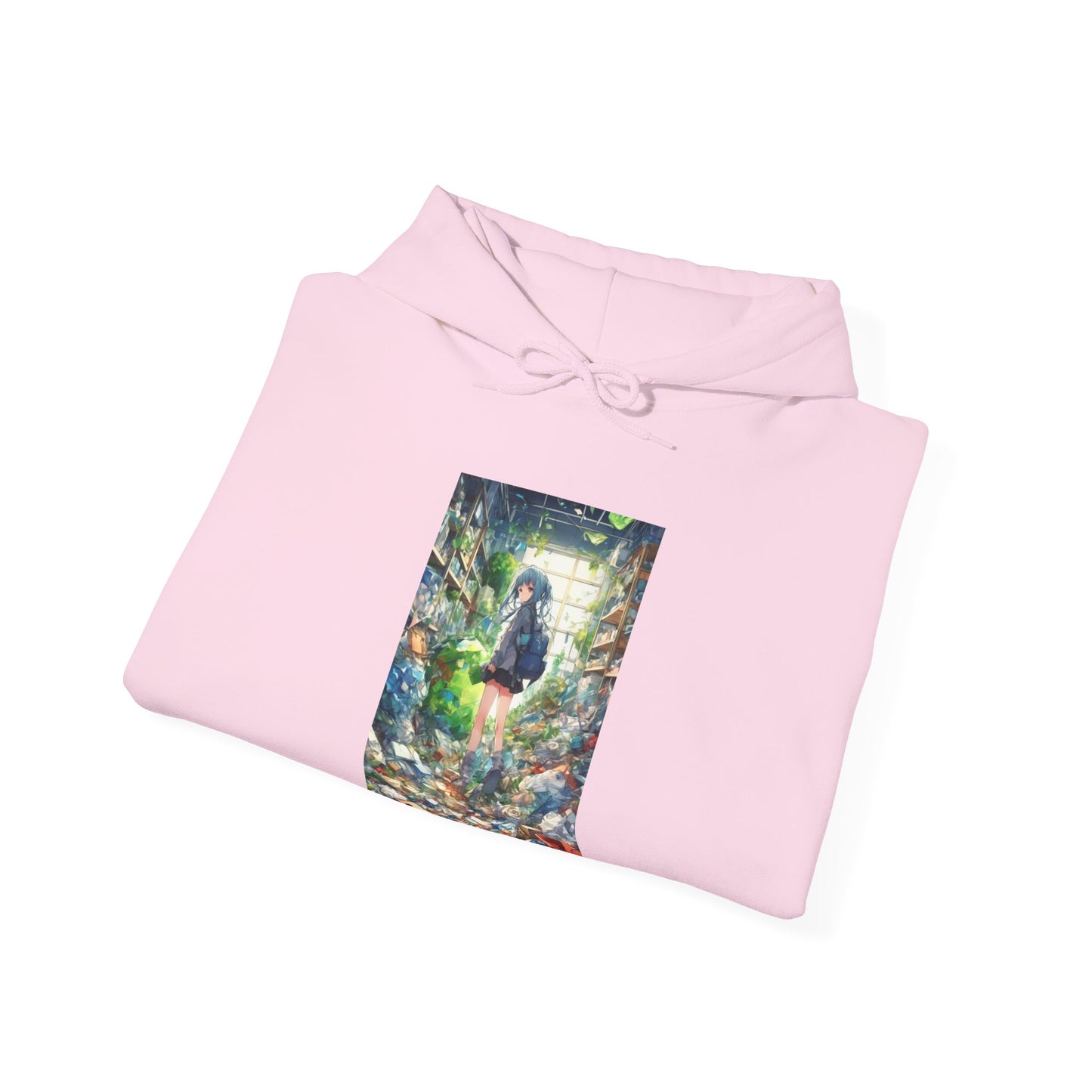 Green Recycling Alley Anime Girl Eco Graphic Hoodie