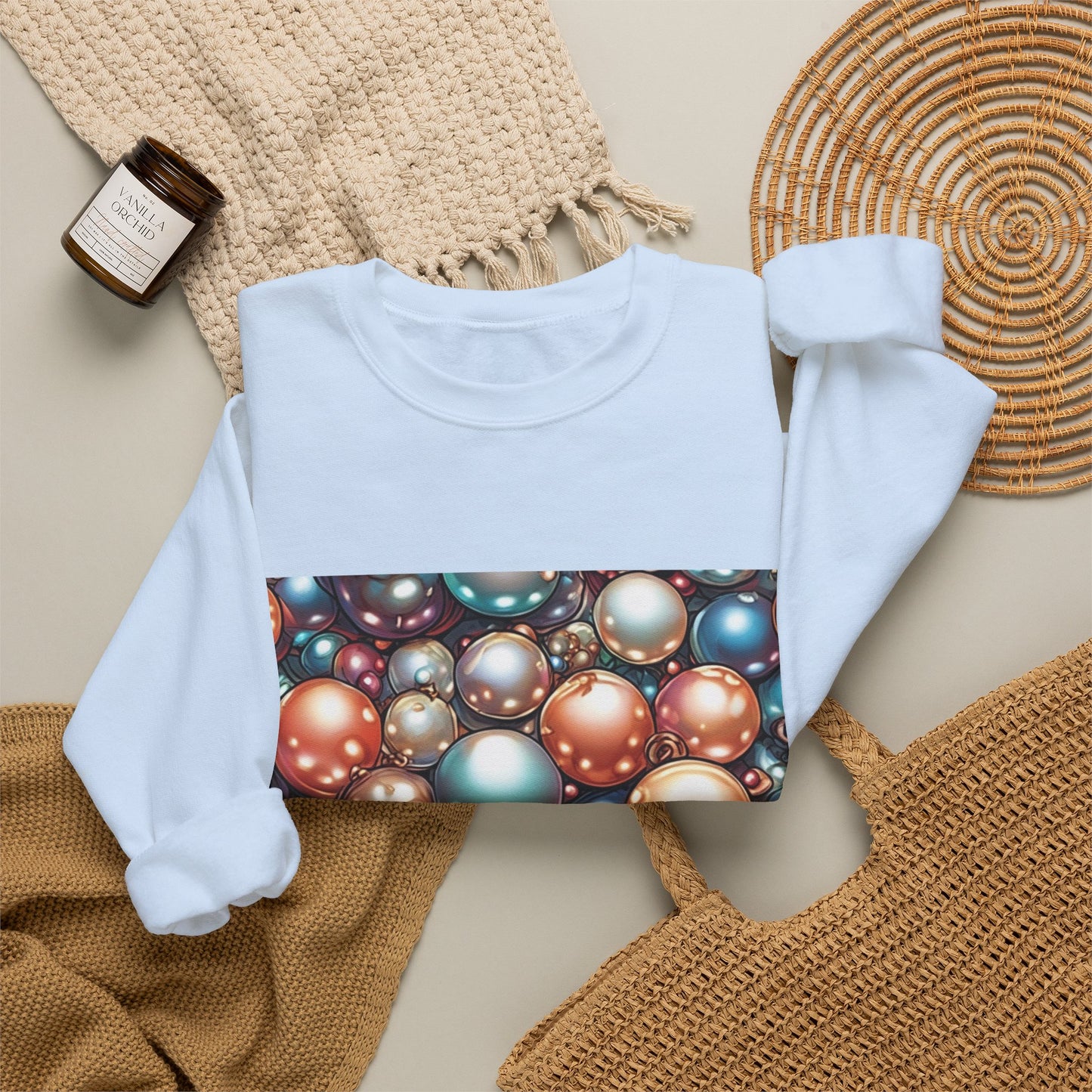 Glossy Orb Marble Abstract Gift Art Sweatshirt