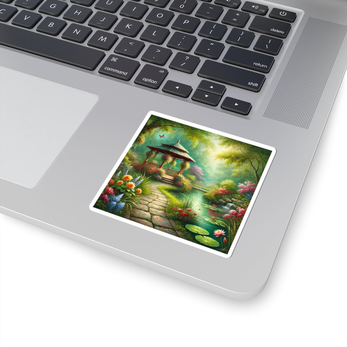 Spring Garden Gazebo Floral Landscape Sticker