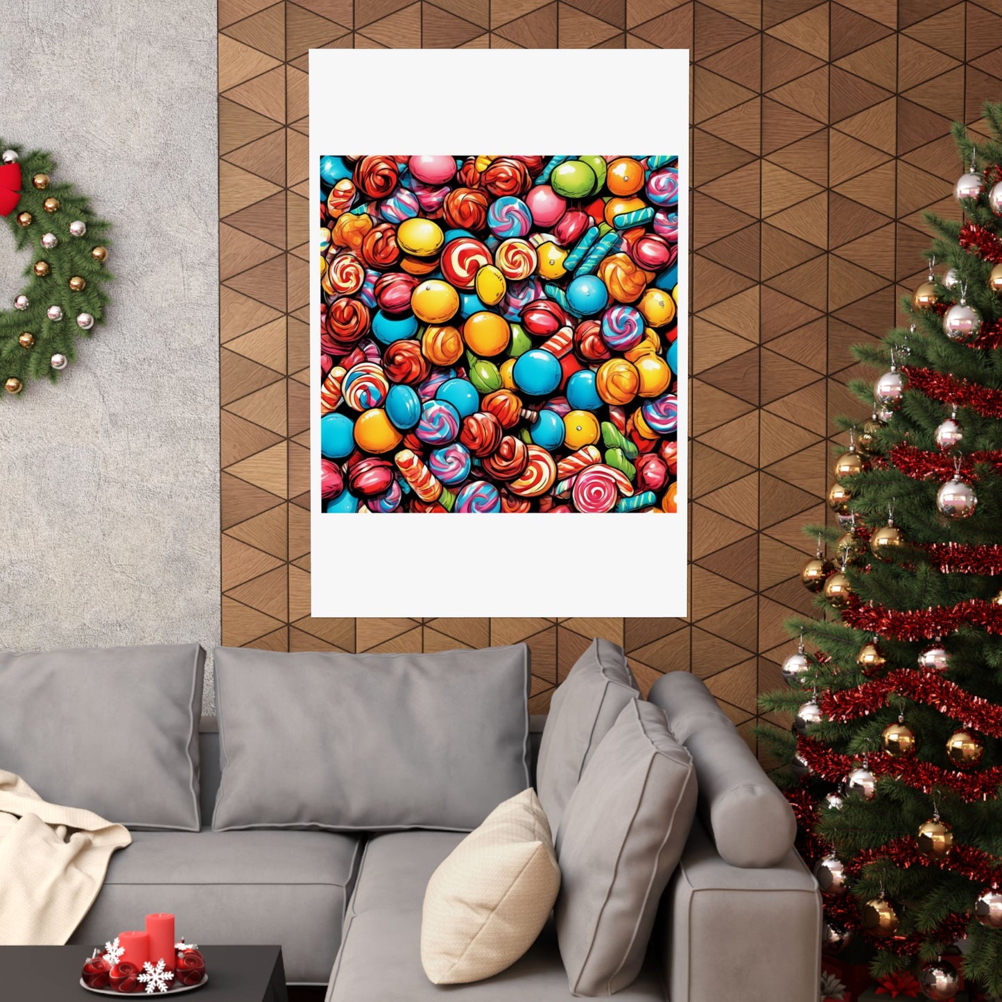 Colorful Candy Pattern Sweets Gift Art Poster