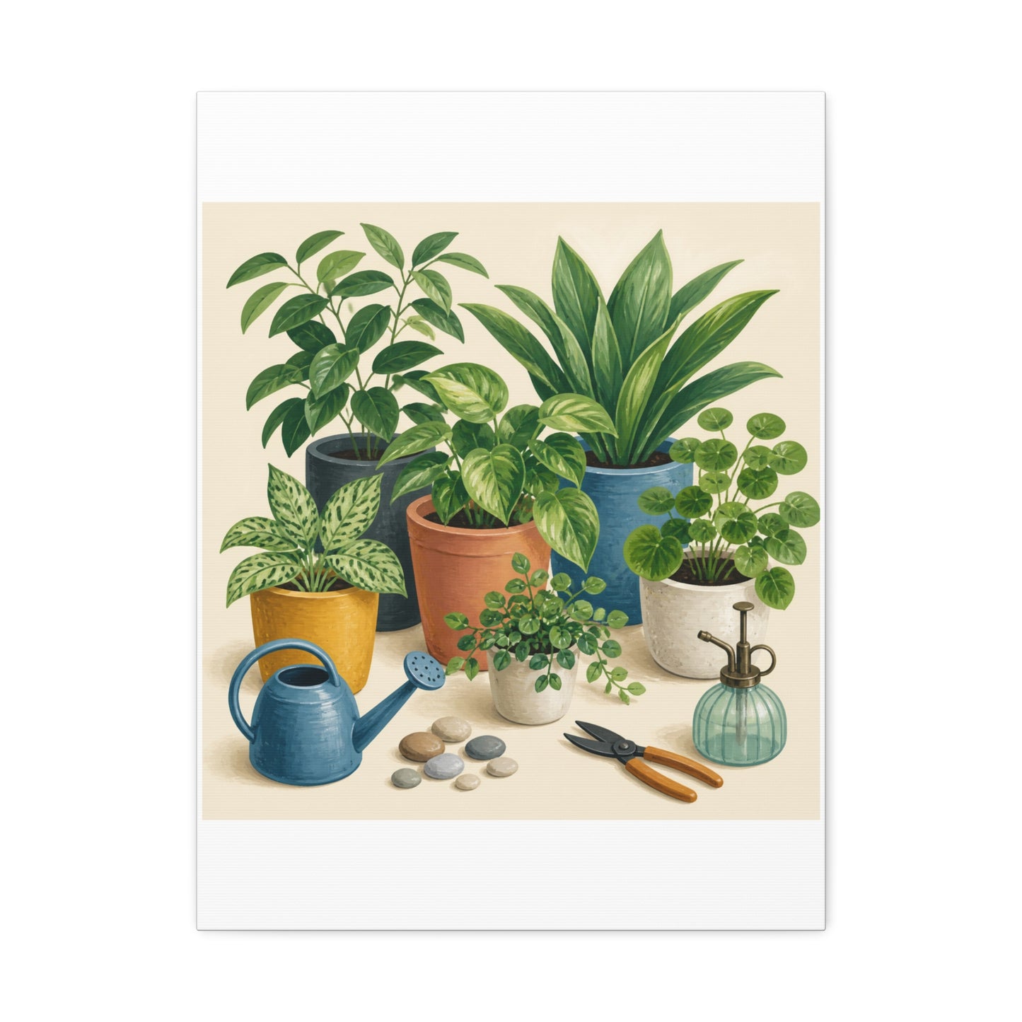 Calm Indoor Houseplant Collection Art Canvas Art