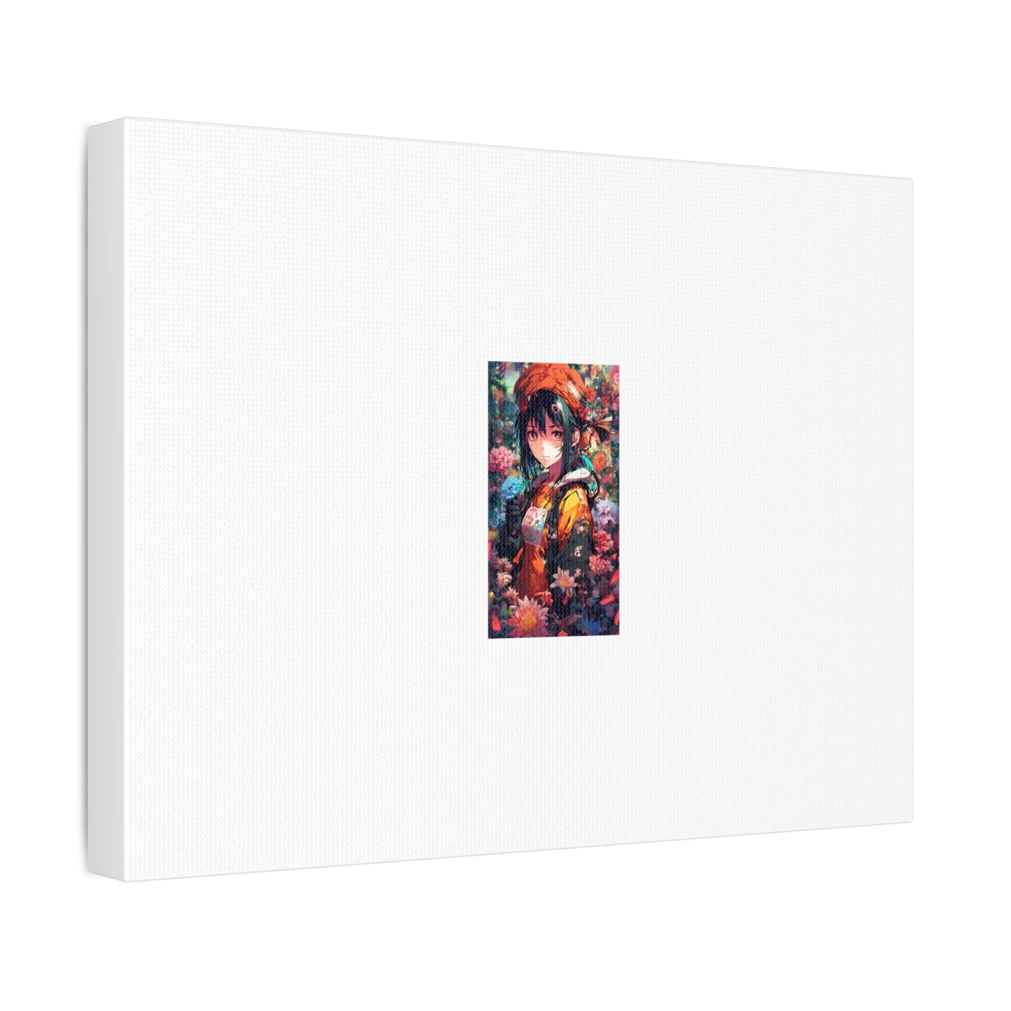 Anime Floral Forest Heroine Portrait Flower Canvas Wall Art