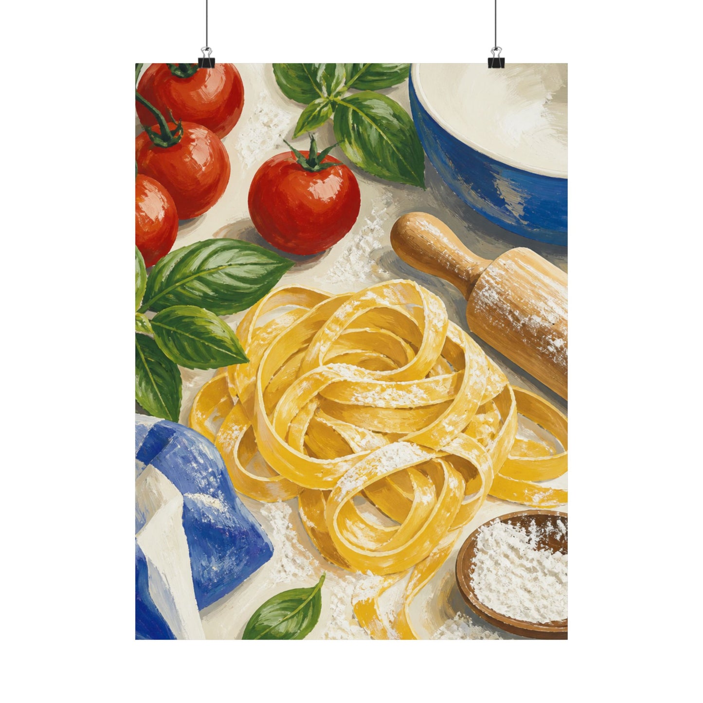 Fresh Pasta Making Kitchen Art Poster