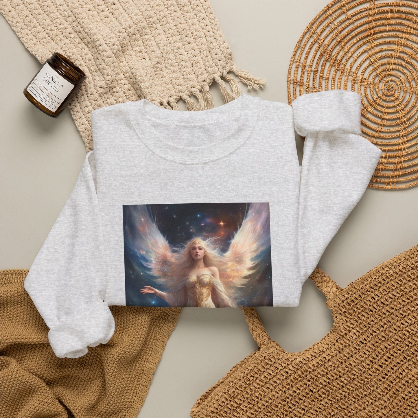 Celestial Winged Heroine Fantasy Portrait Sweatshirt