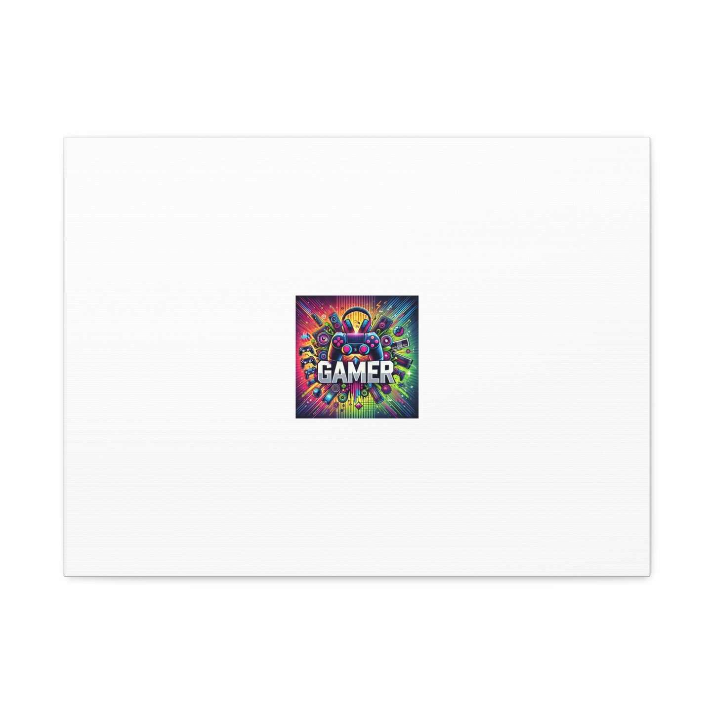 Neon Gamer Energy Retro Arcade Gaming Canvas Wall Art