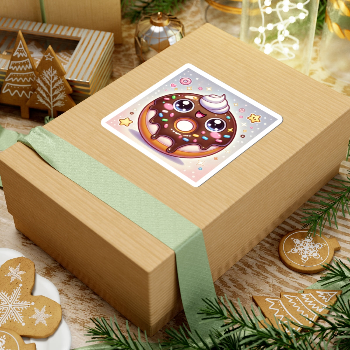 Kawaii Chocolate Donut Cute Dessert Art Sticker