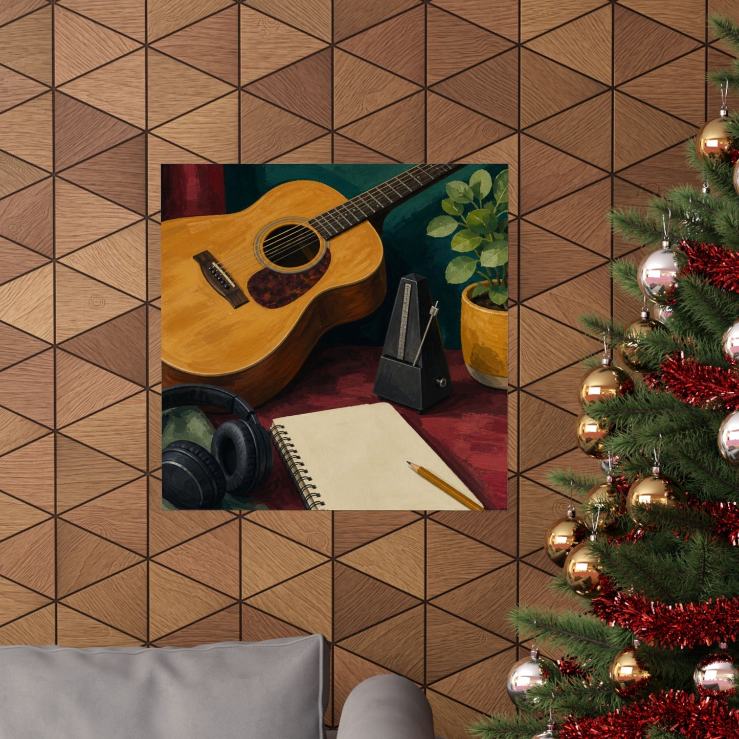 Cozy Acoustic Music Practice Art Poster