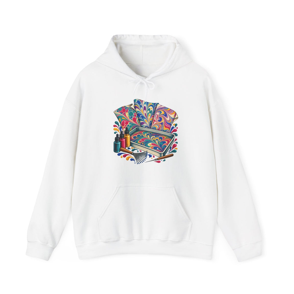 Colorful Paper Marbling Workshop Hoodie