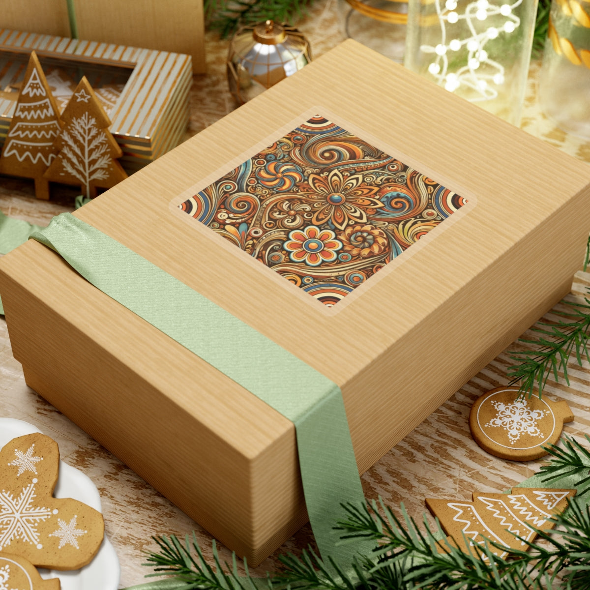 Ornate Abstract Floral Paisley Pattern Sticker