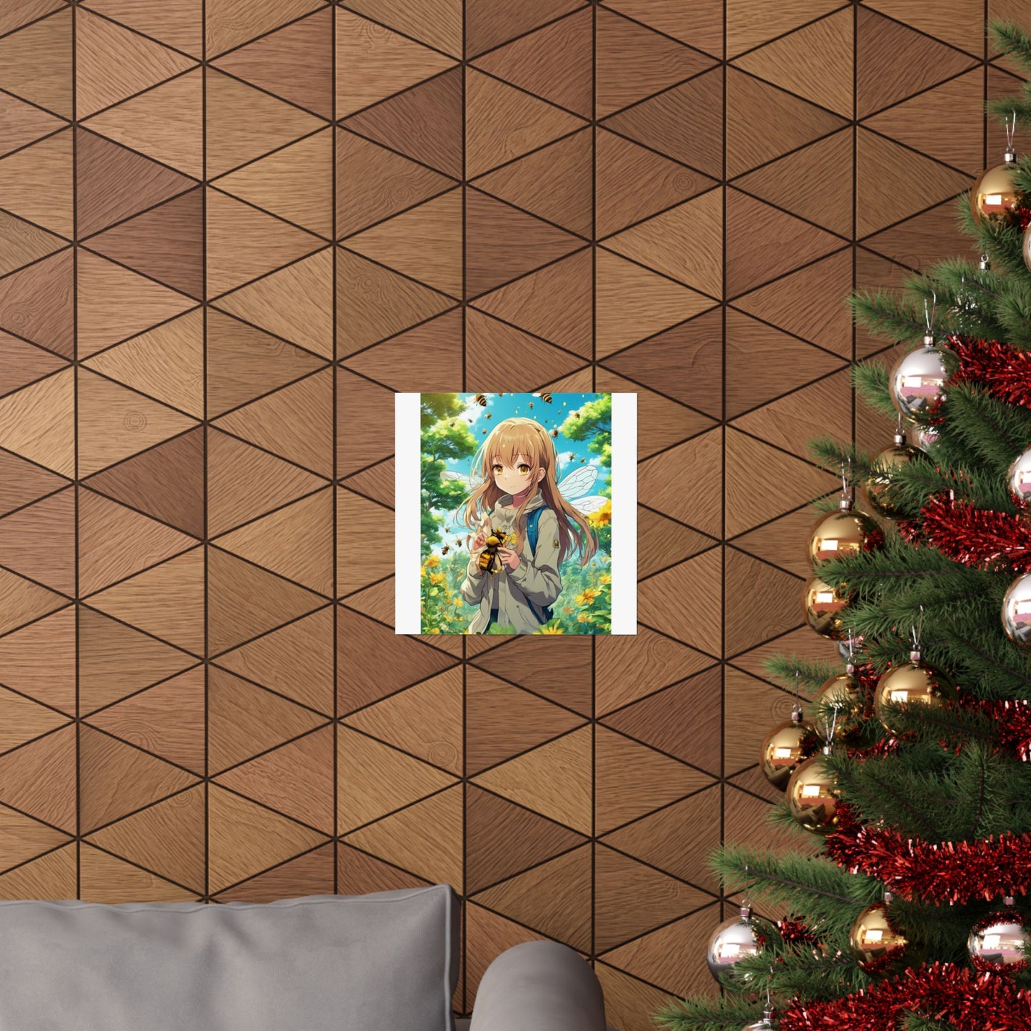 Bee Fairy Garden Anime Nature Art Poster