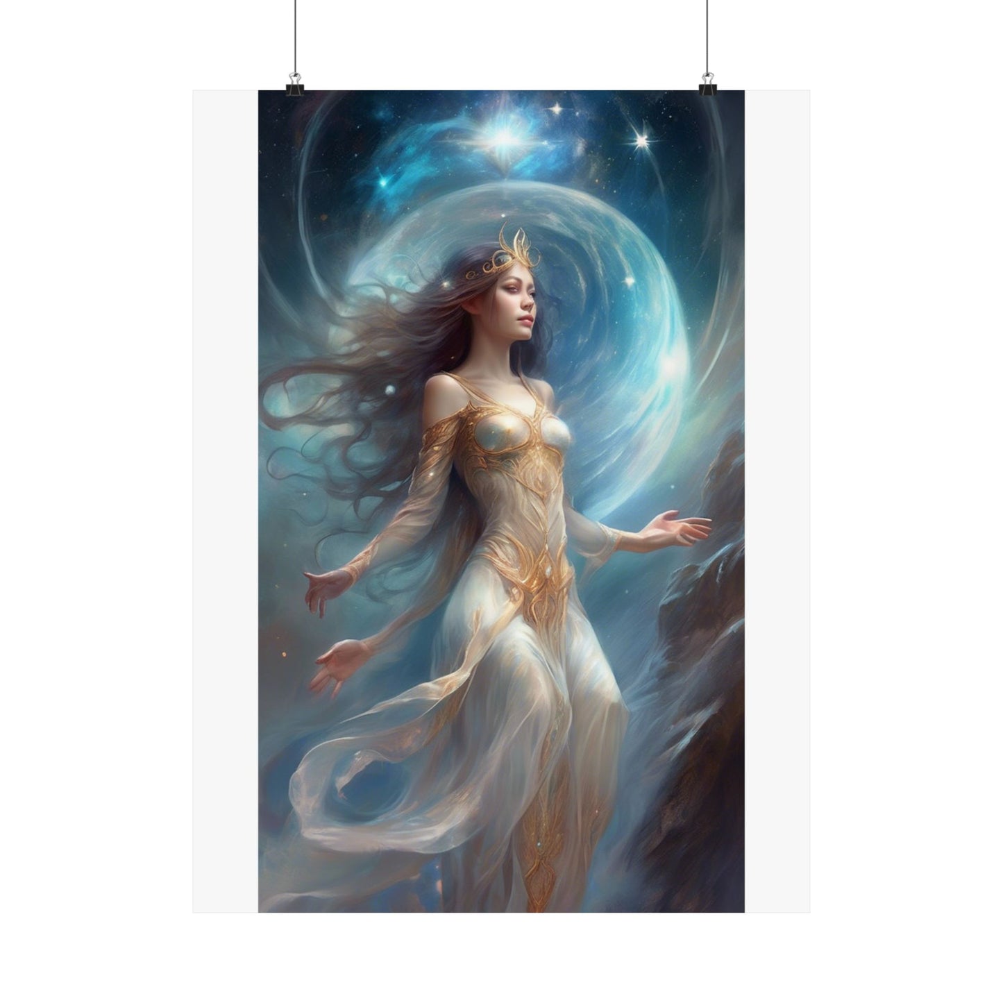 Lunar Celestial Queen Fantasy Portrait Poster